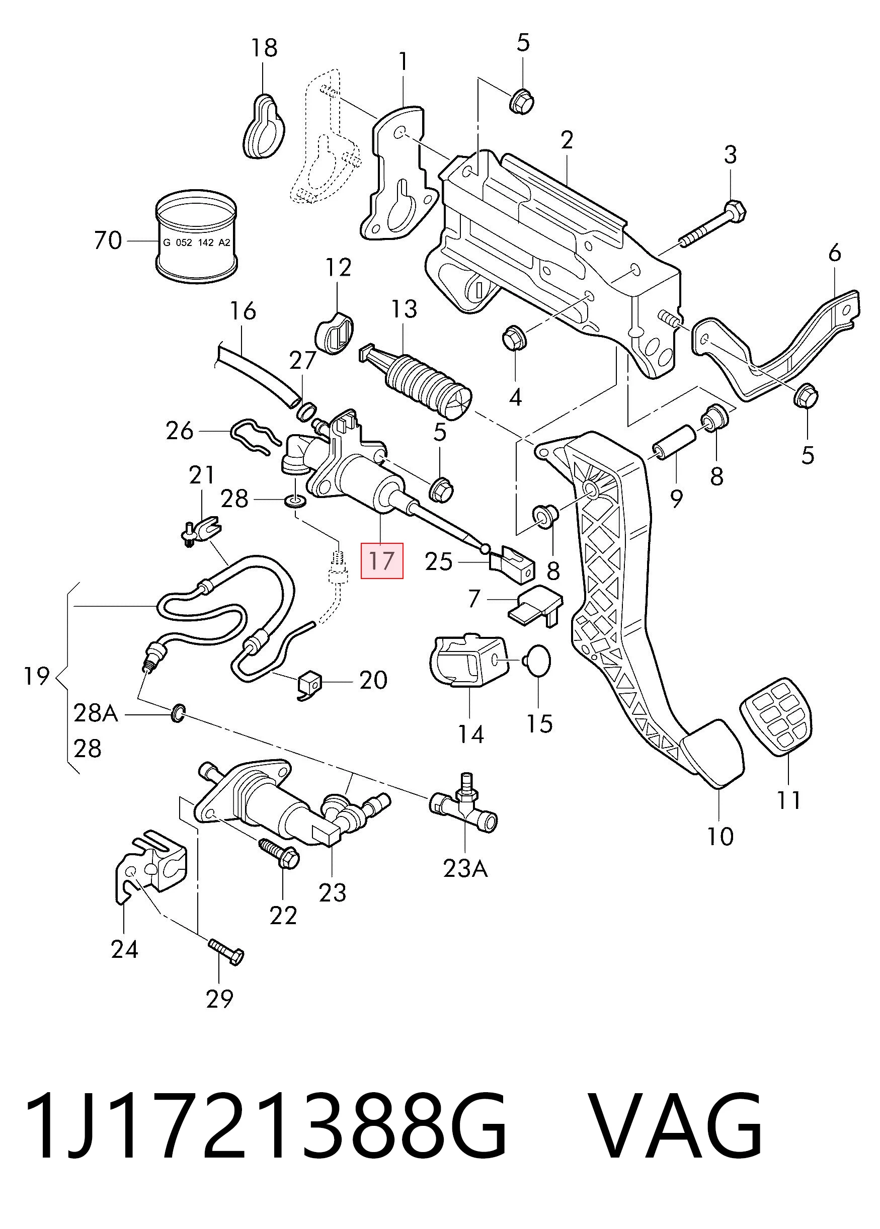 1J1721388G VAG Cilindro maestro de clutch
