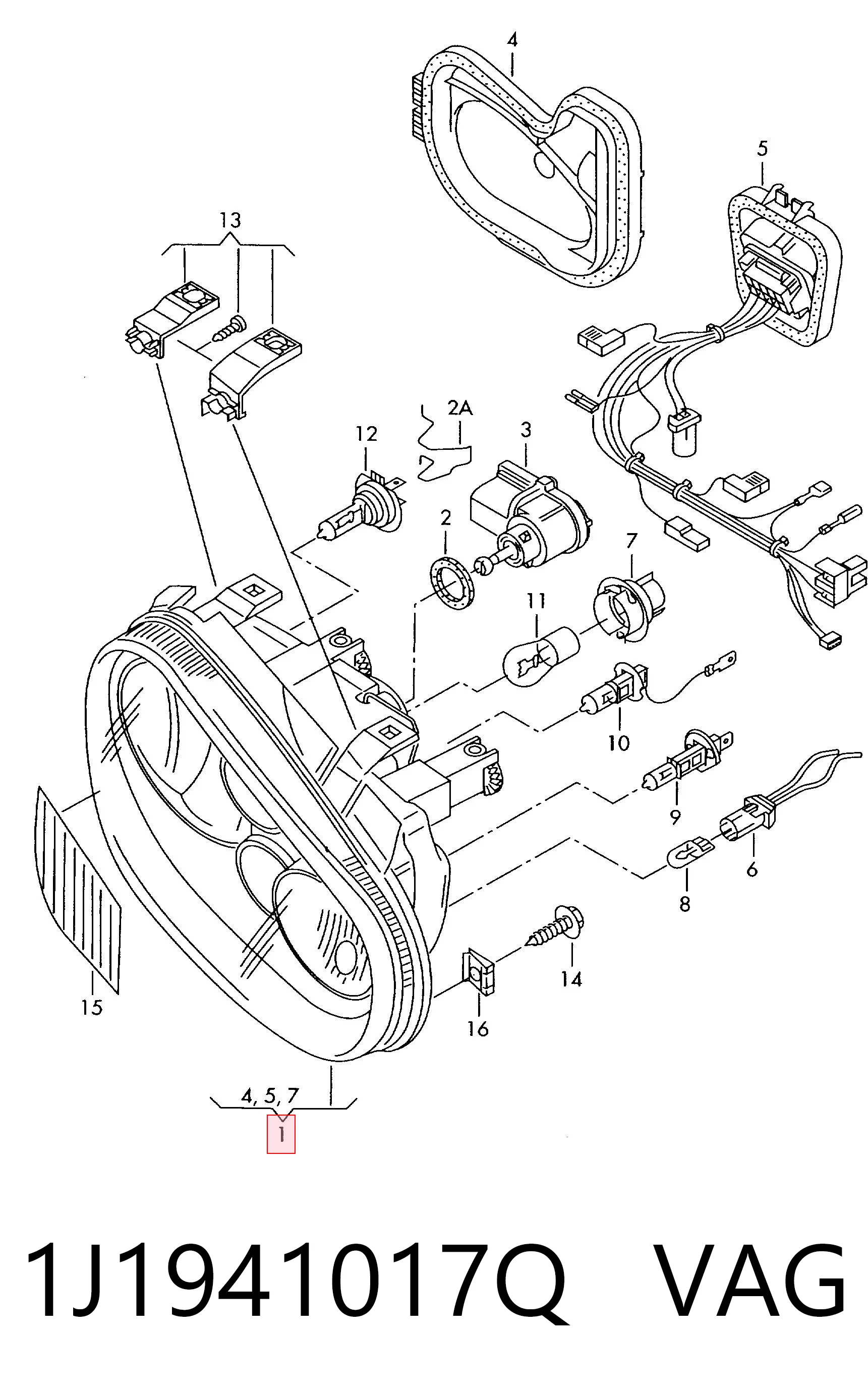 1J1941017Q VAG Faros