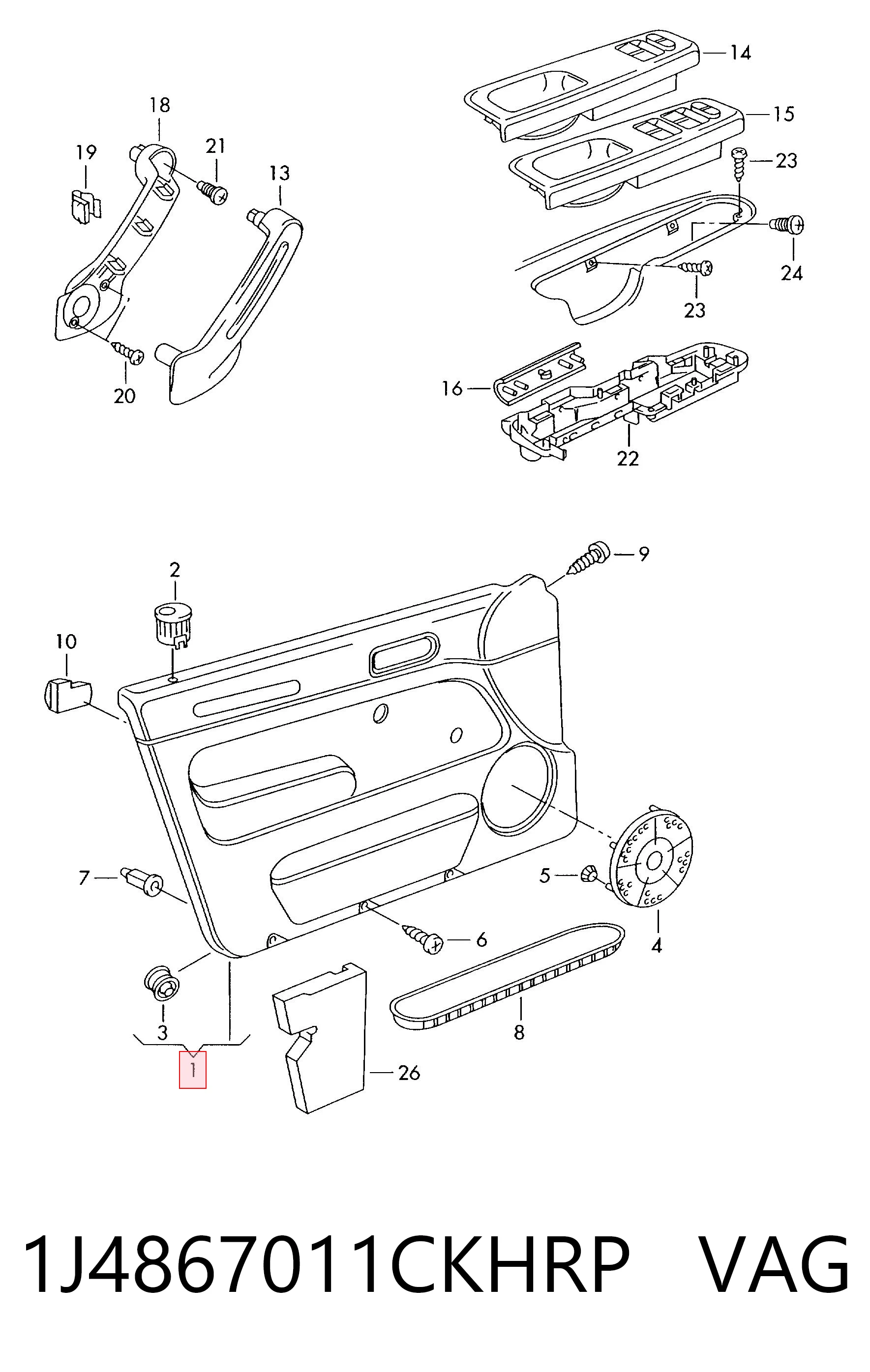 Guarnecido interior de puerta delantera izquierda Volkswagen Golf IV 1J1 segundo mano