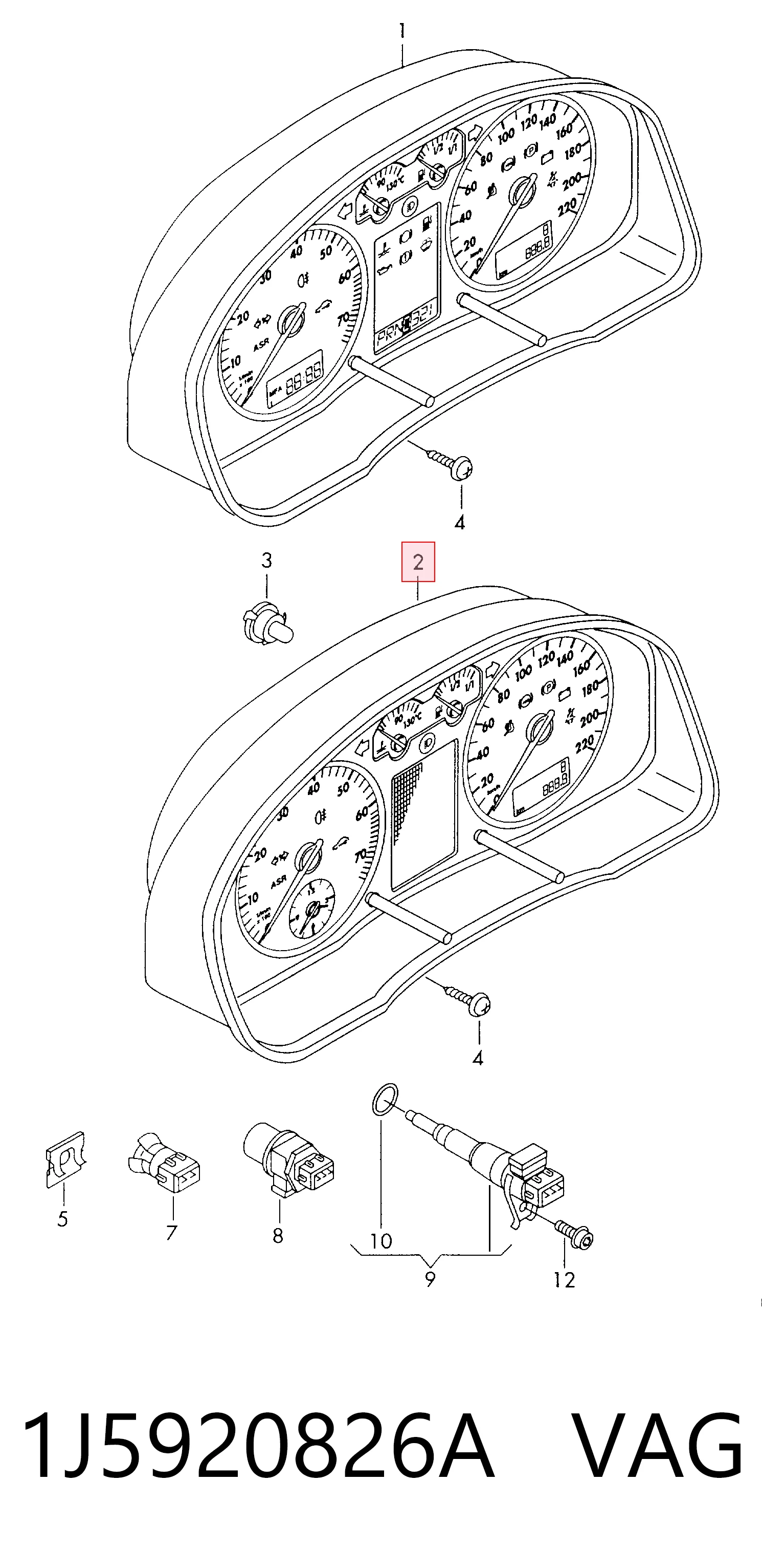 1J5920826A VAG Tablero de instrumentos