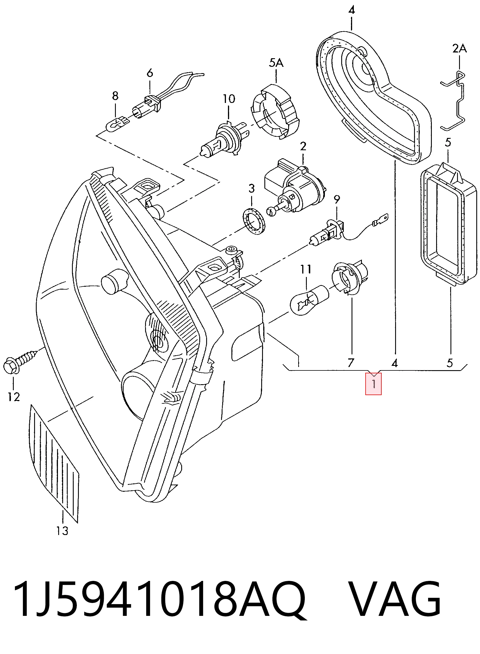 Luz derecha Volkswagen Bora  (1998-2005)