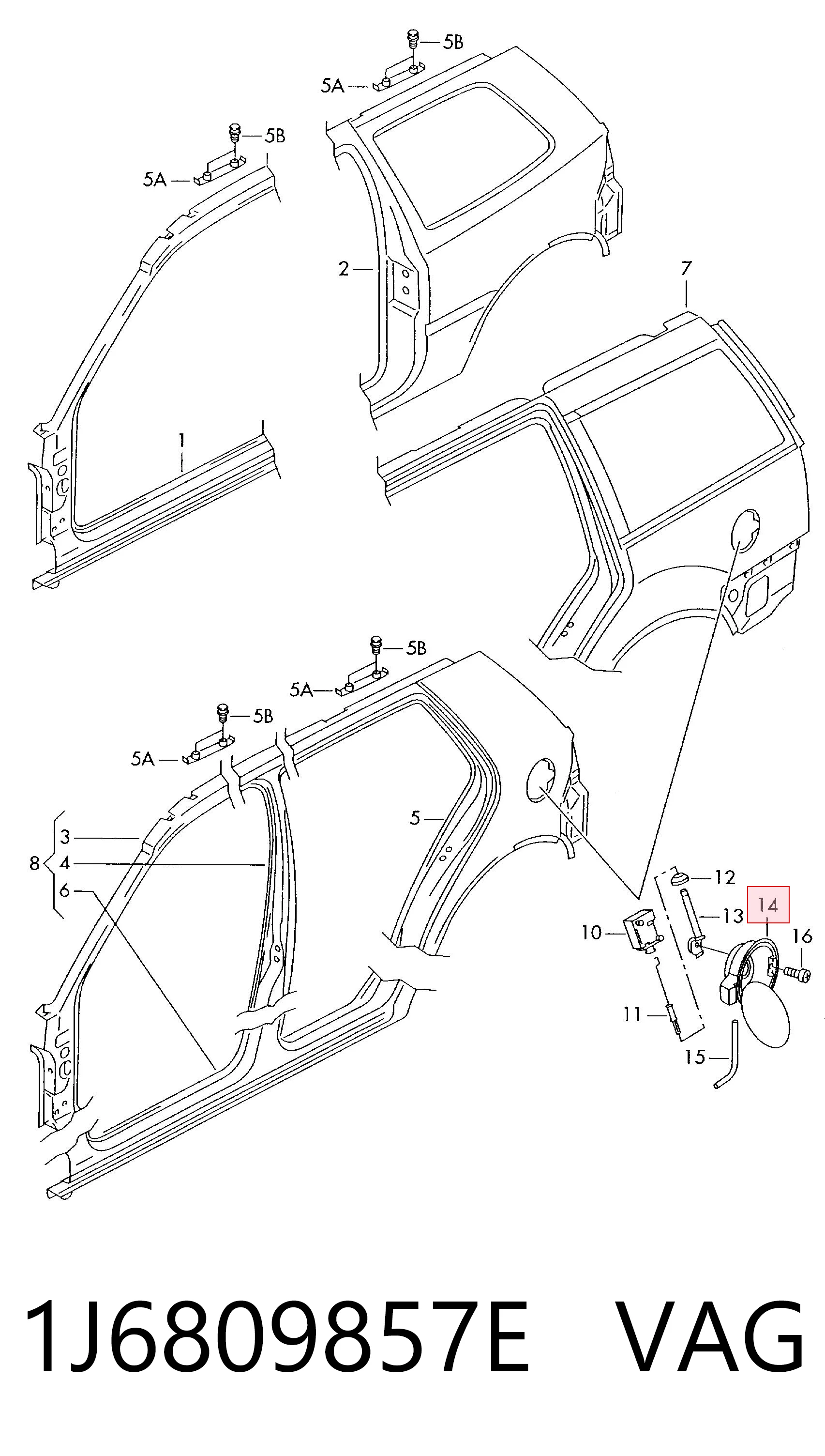 Comprar Tapa de la gasolina Volkswagen Golf IV 1J1