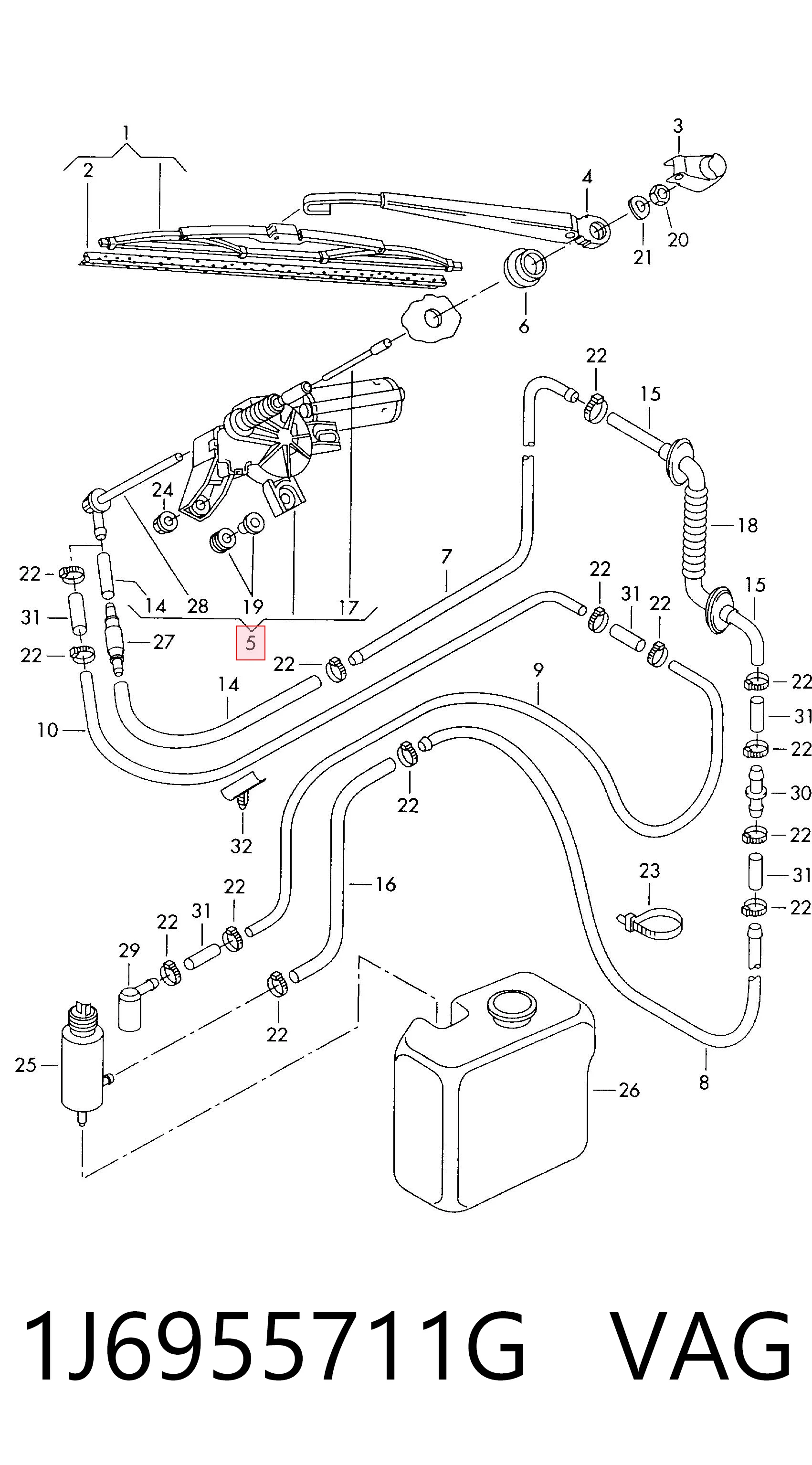 Motor del limpiaparabrisas trasero VAG 1J6955711G precio, desde 40,66 EUR
