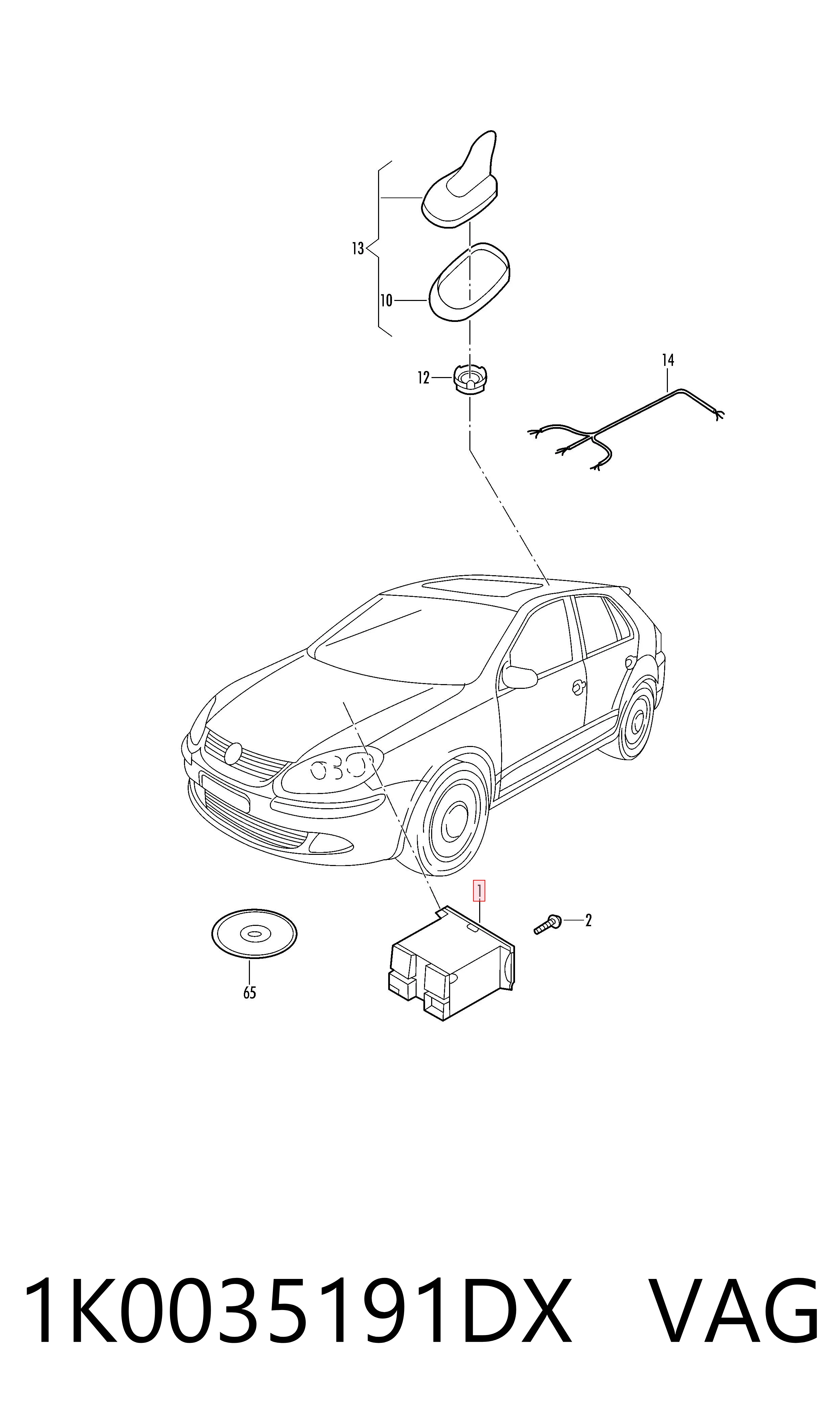 1K0035191DX VAG Unidad de control de navegación