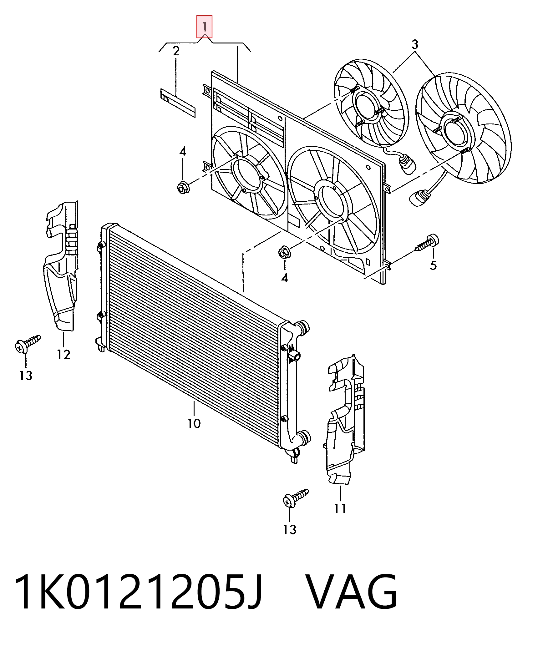 1K0121205J VAG Radiador