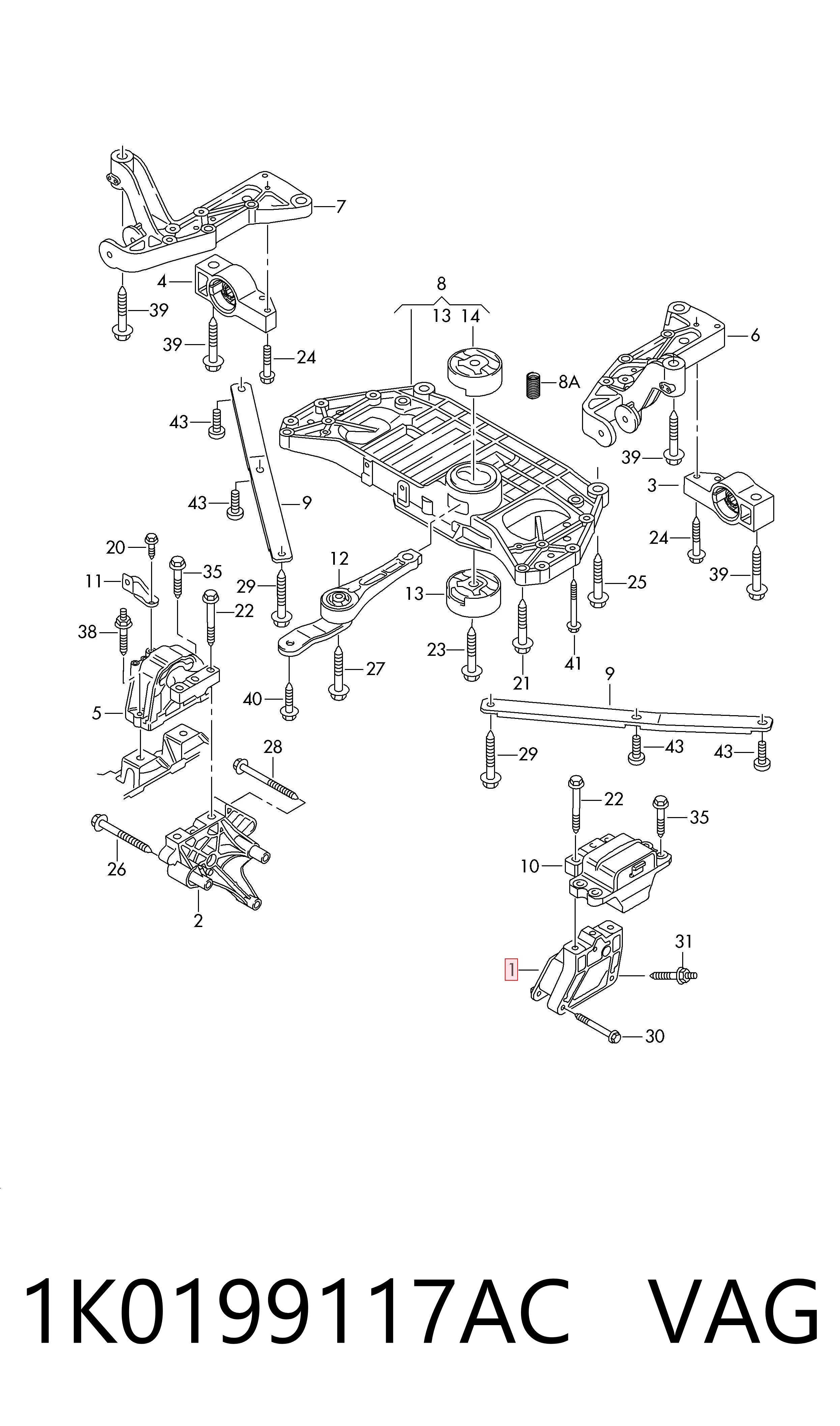 Comprar Soporte de motor trasero Leon II 1P1