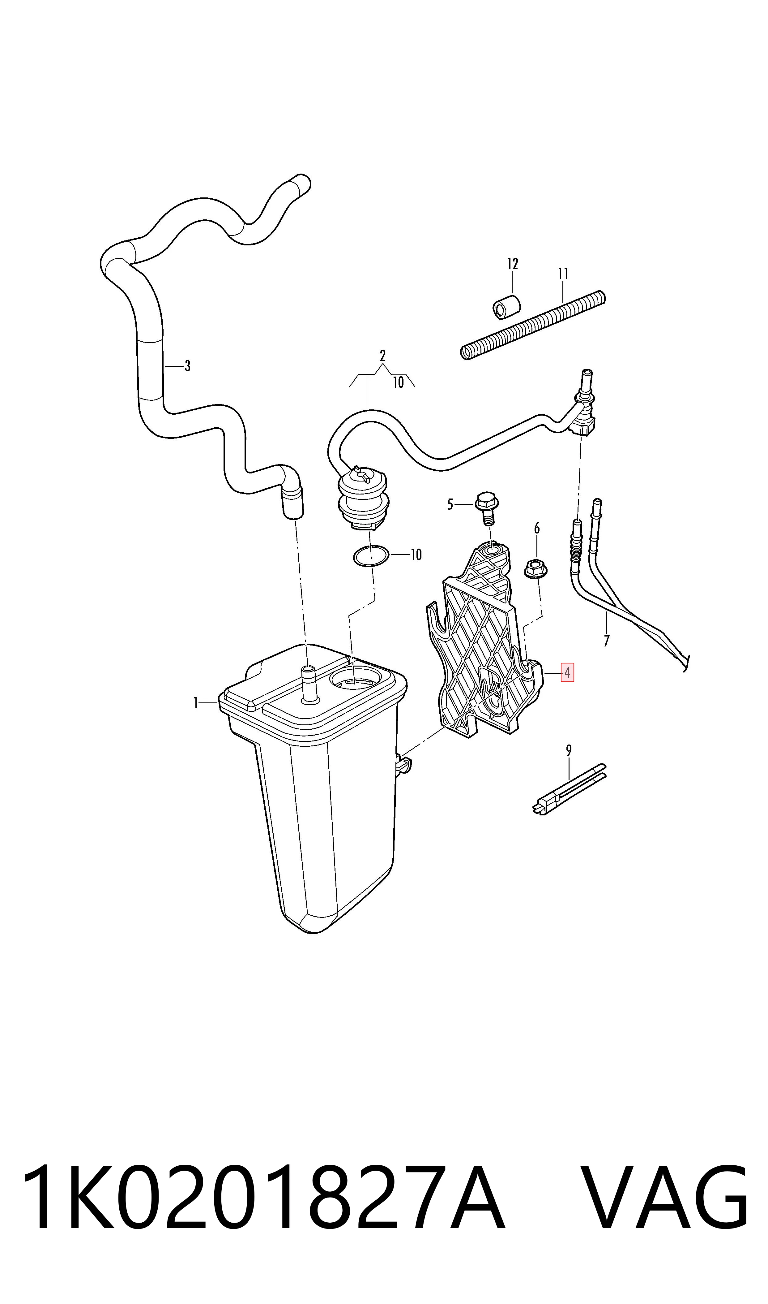 1K0201827A VAG Filtro de carbon activo