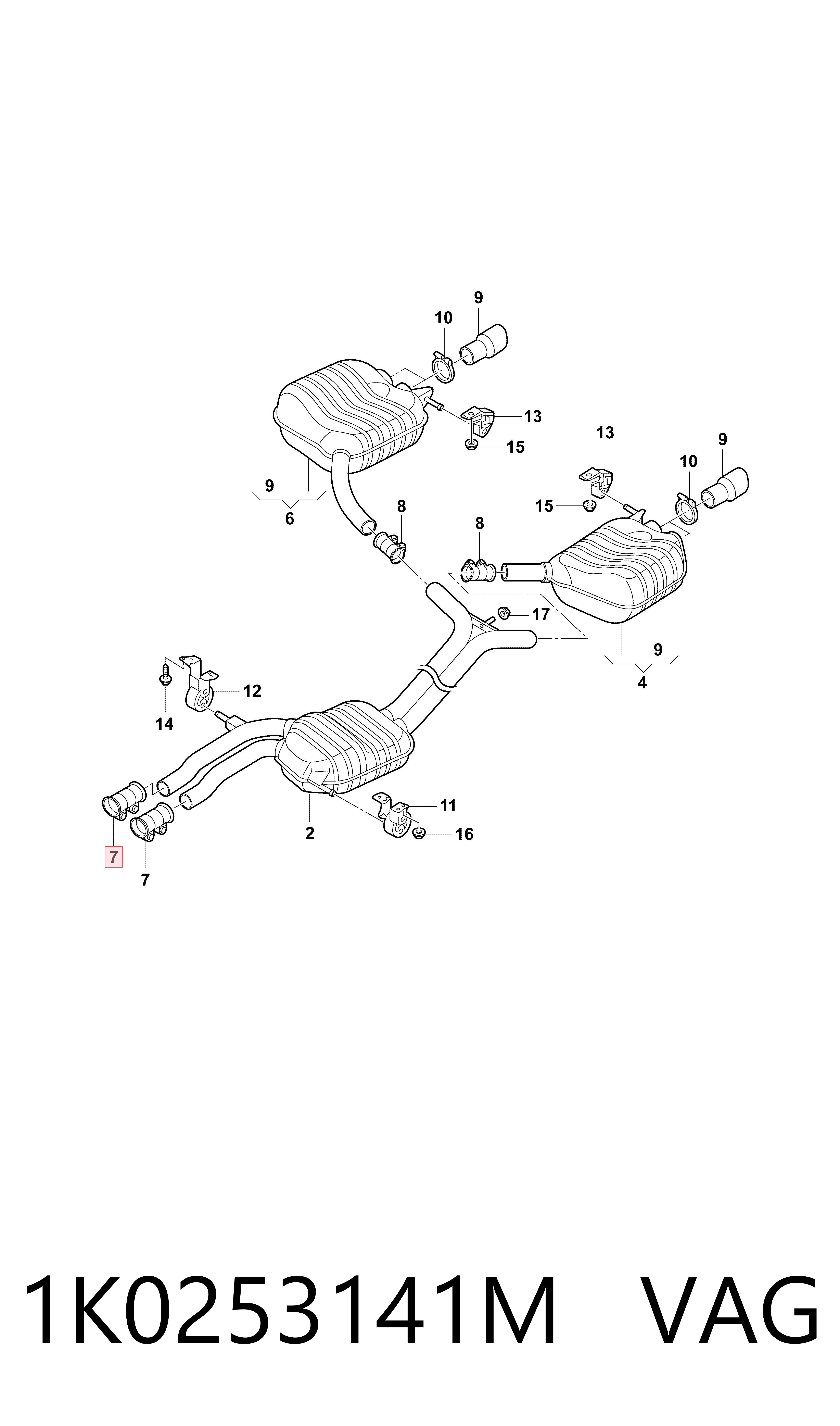 Comprar 1K0253141M VAG Abrazadera de sujeción delantera