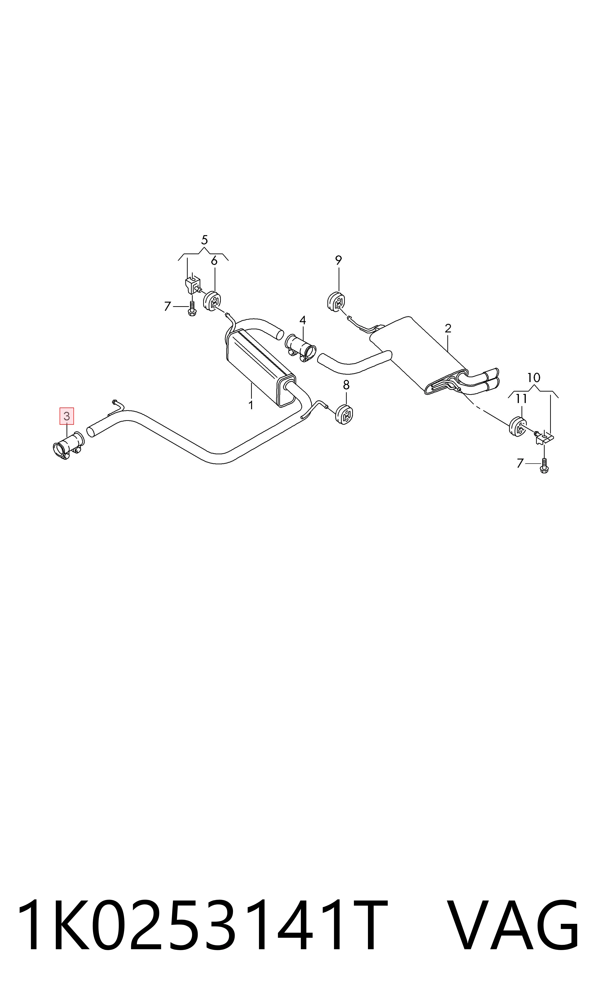 Abrazadera trasera del silenciador VAG 1K0253141T precio, desde 43,27 EUR