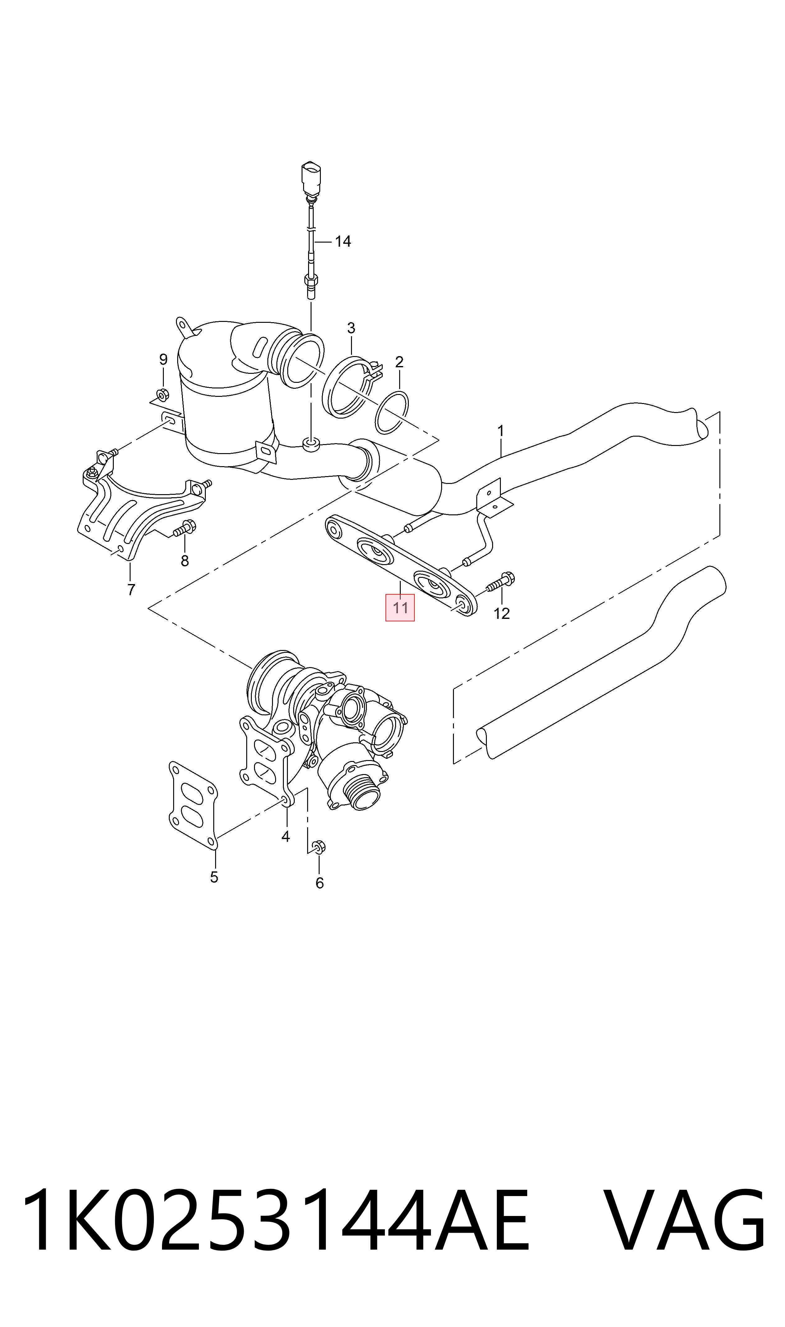 1K0253144AE VAG Soporte del tubo de escape
