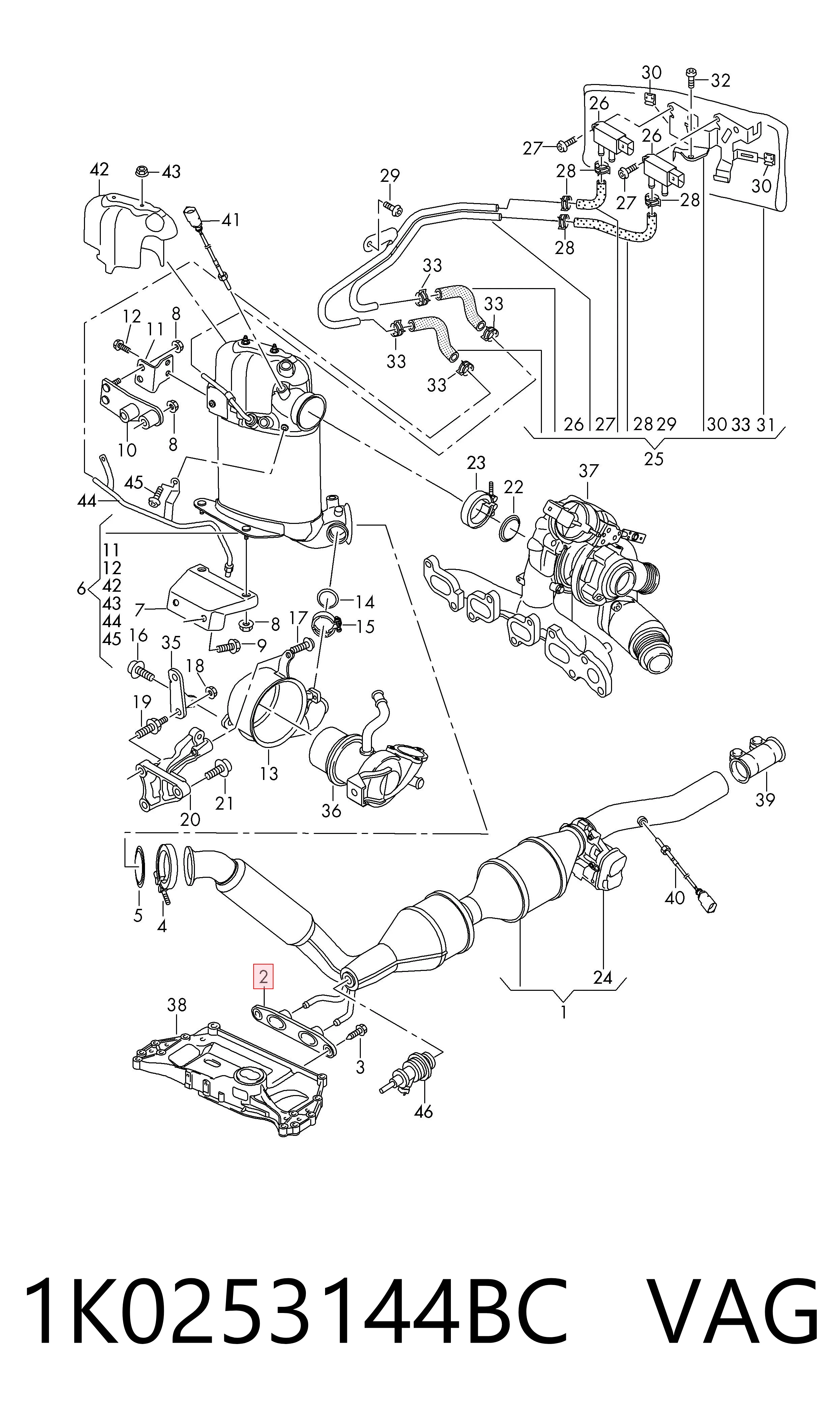 1K0253144BC VAG Soporte de escape