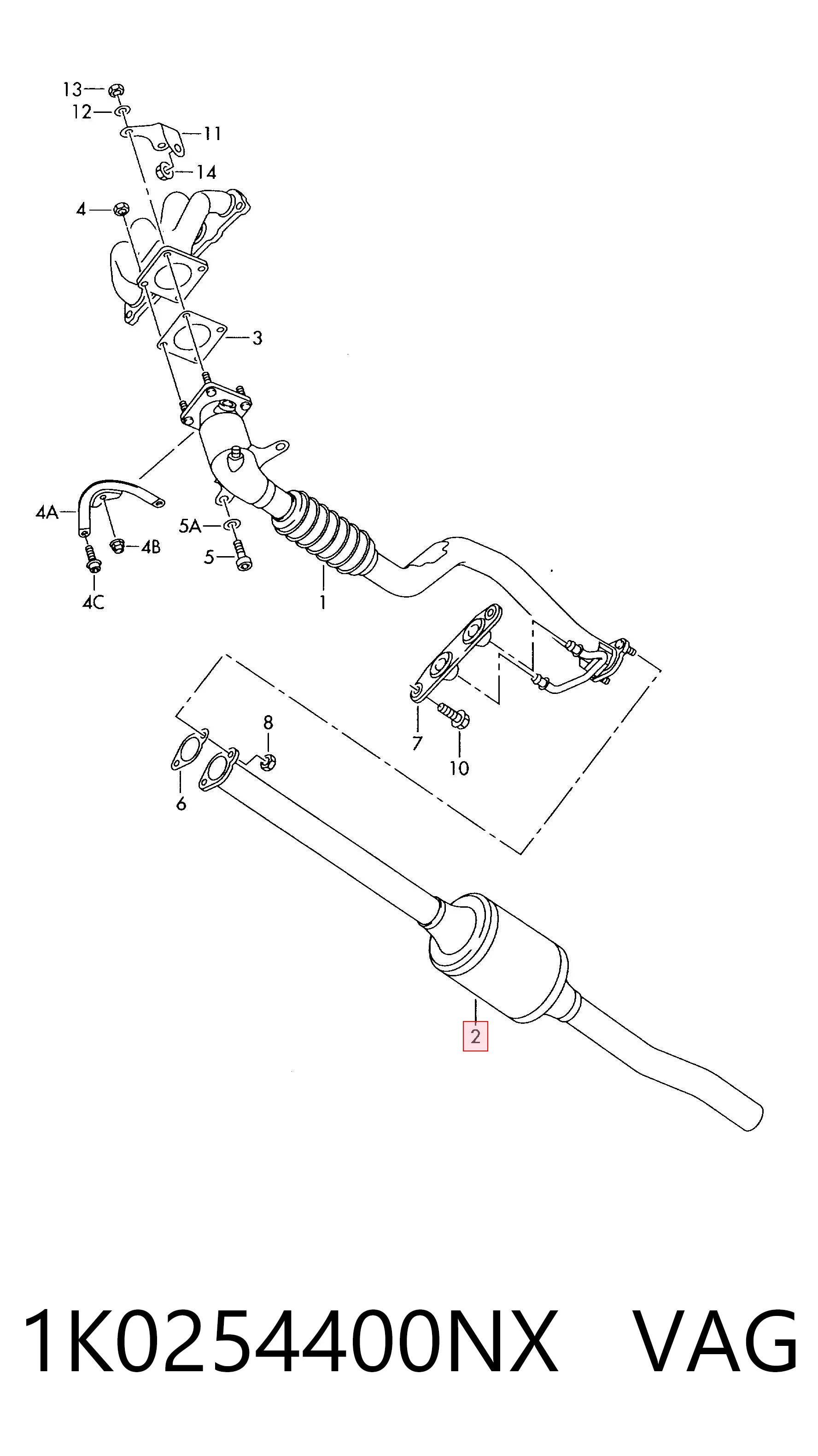 Catalizador 1K0254400NX VAG