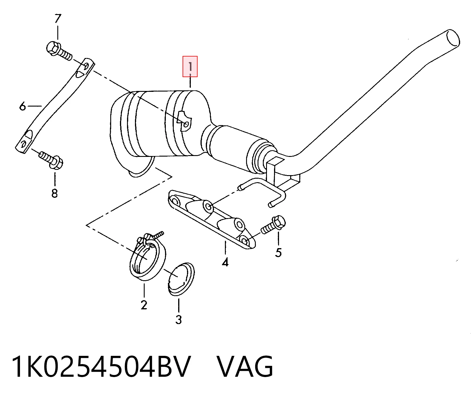 Catalizador para Volkswagen Caddy 2KB, 2KJ, 2CB, 2CJ