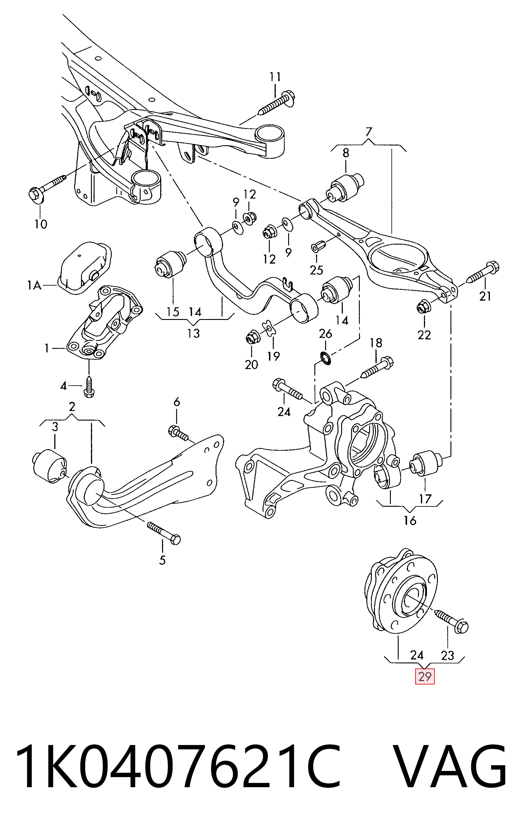 Buje de rueda delantero para Volkswagen Golf 1K5