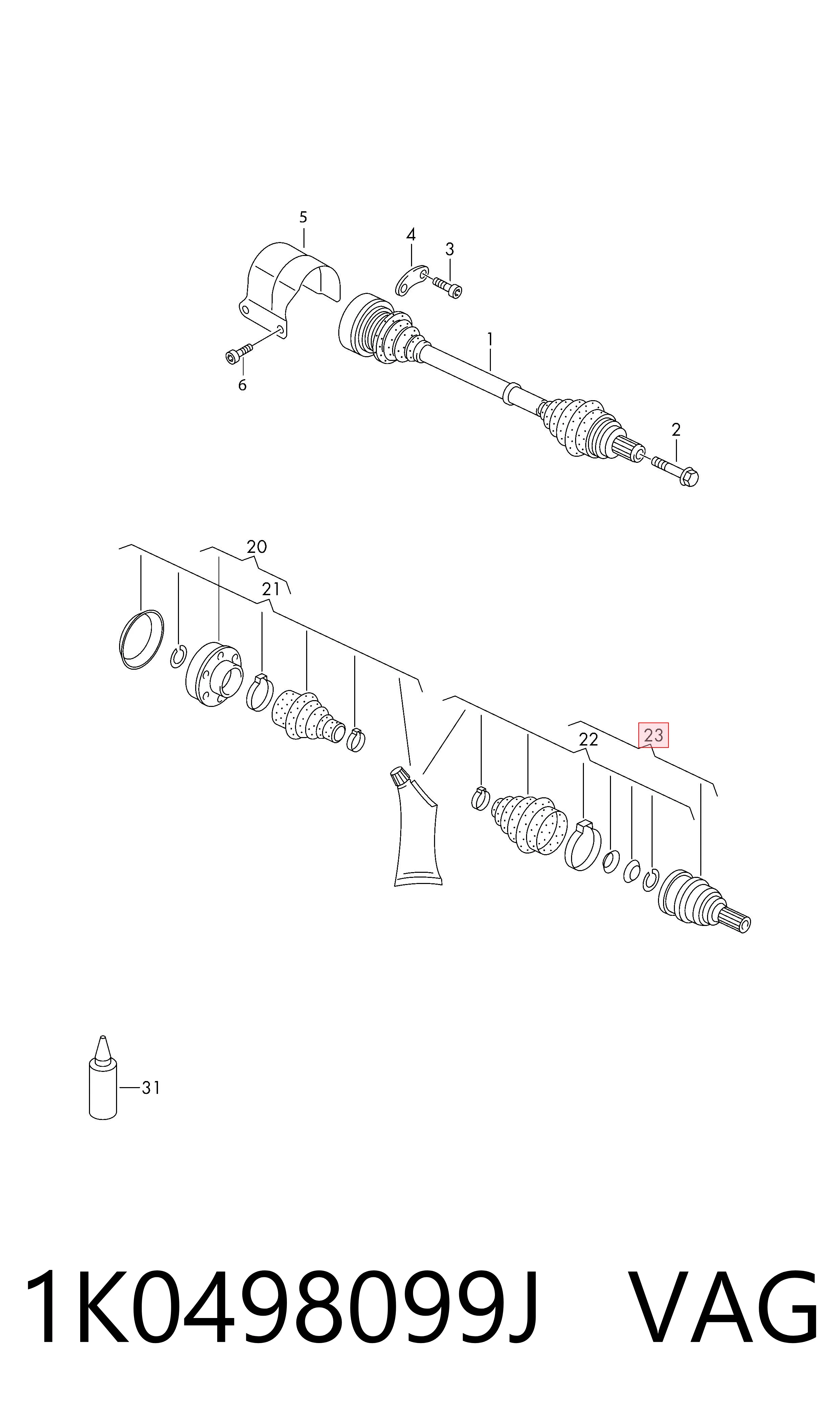1K0498099J VAG Junta homocinética