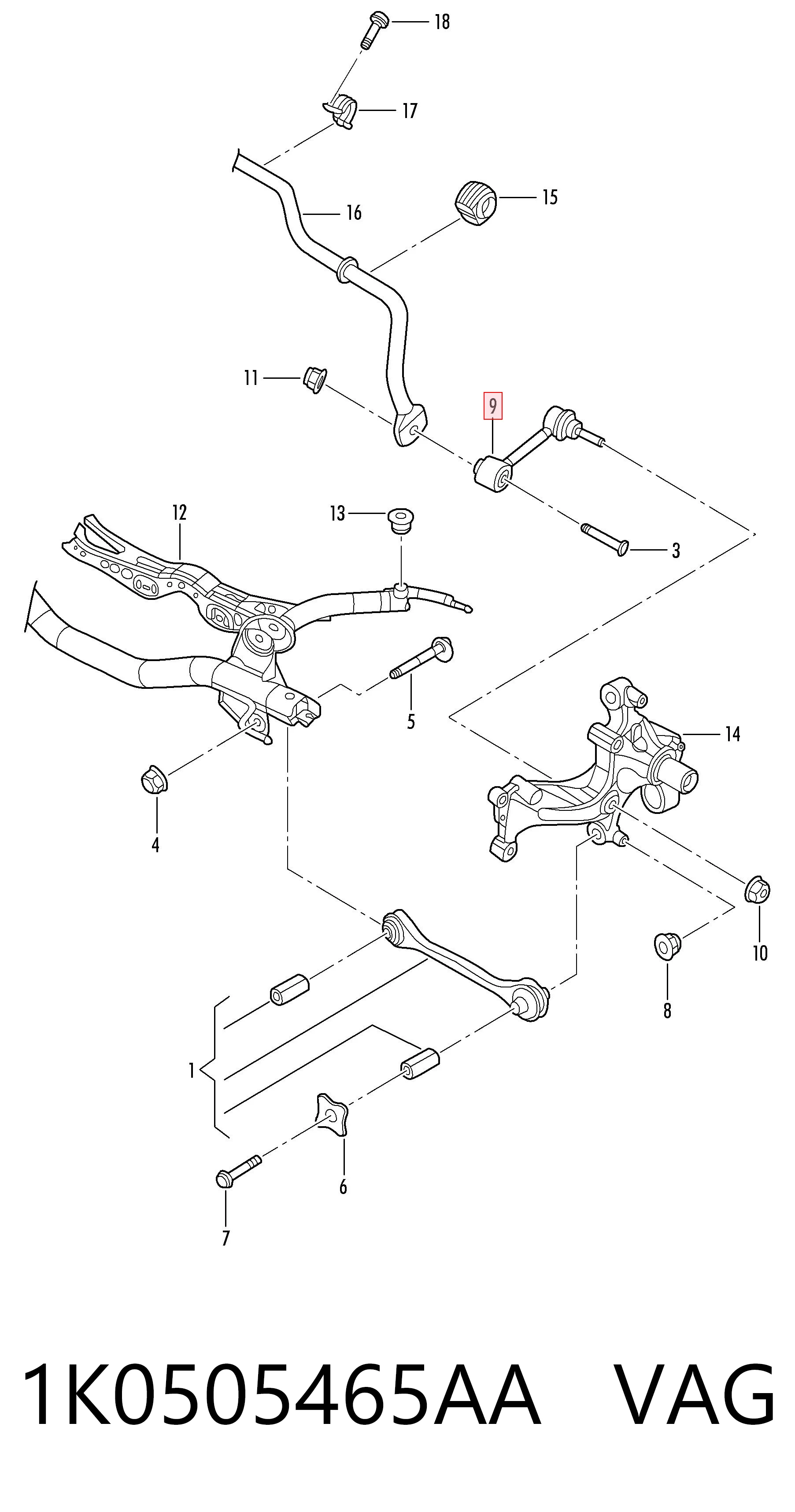 Soporte estabilizador VAG 1K0505465AA precio, desde 13,32 EUR