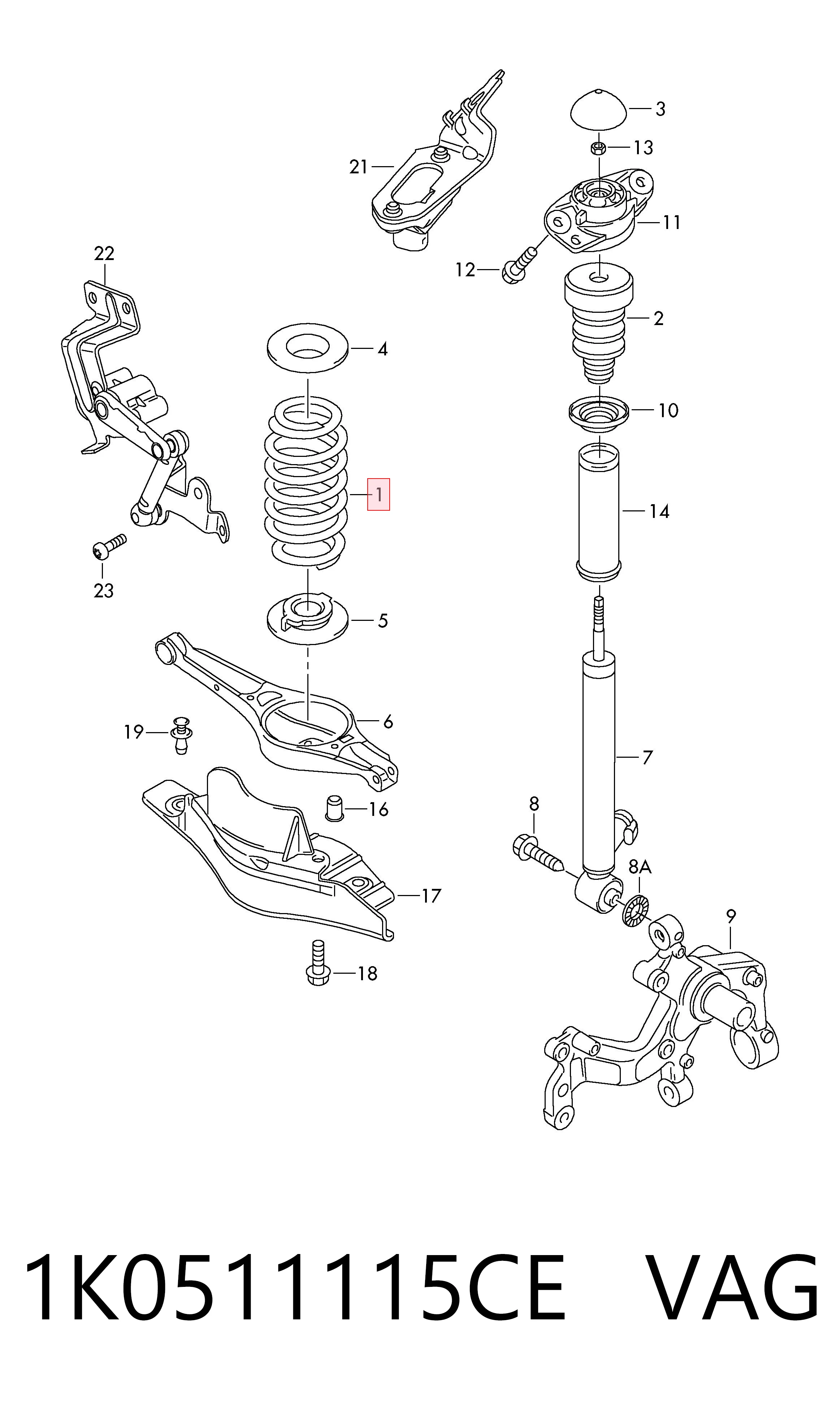 Comprar Muelle trasero Volkswagen Passat  357 a bajo precio