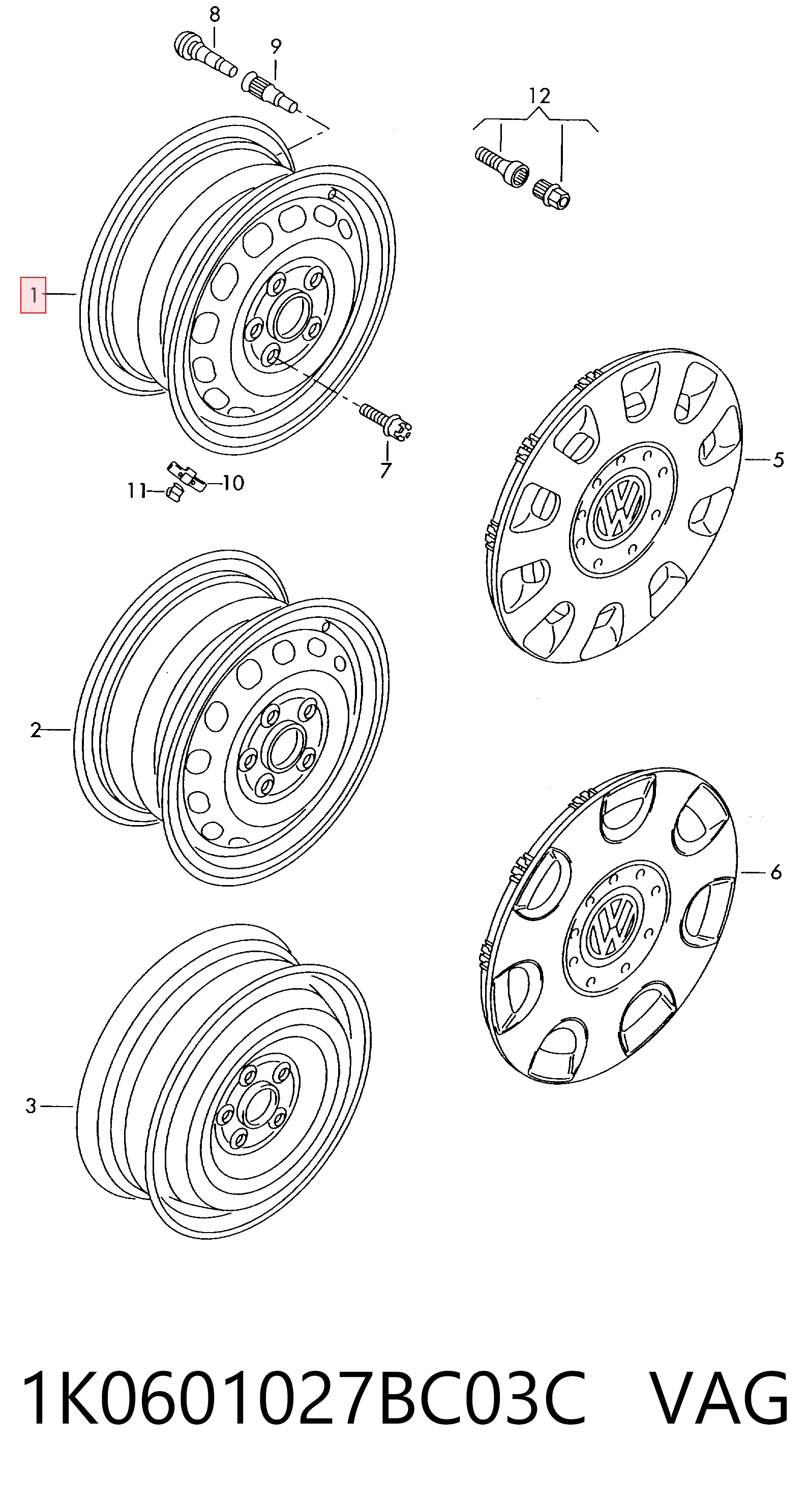 1K0601027BC03C VAG
