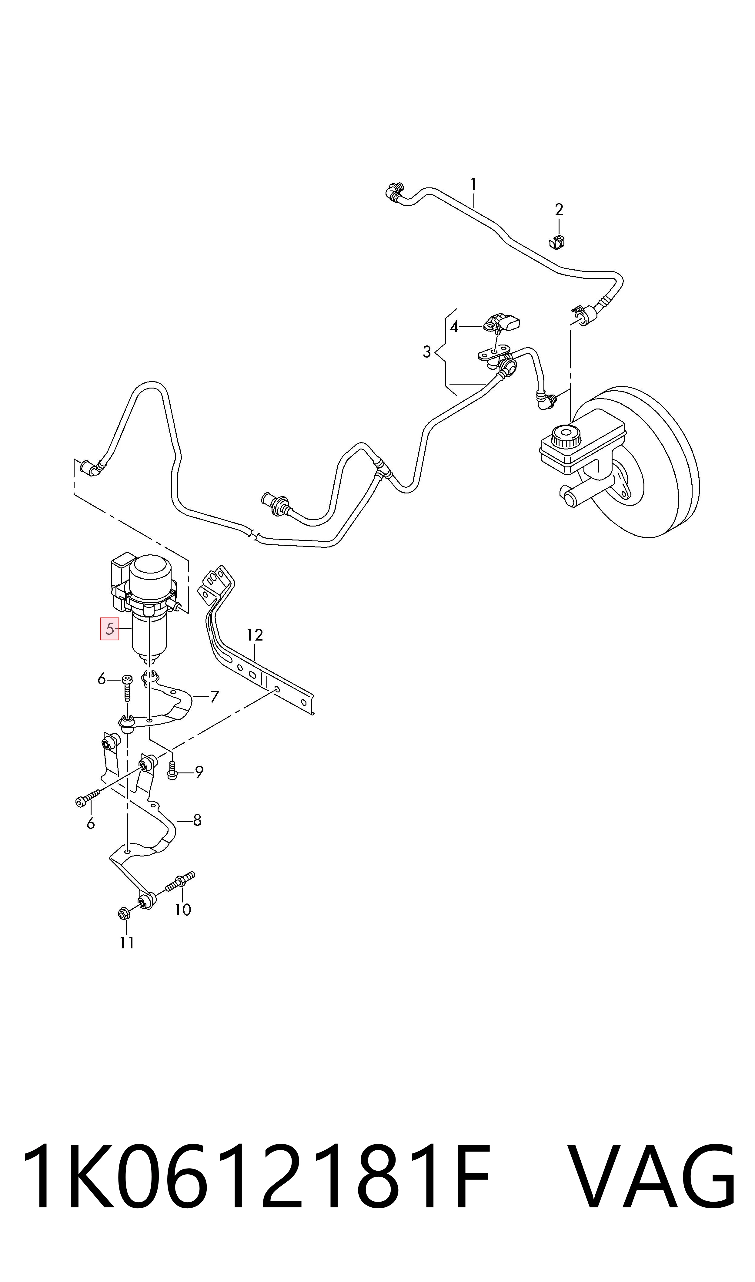 Depresor de freno  VAG 1K0612181F