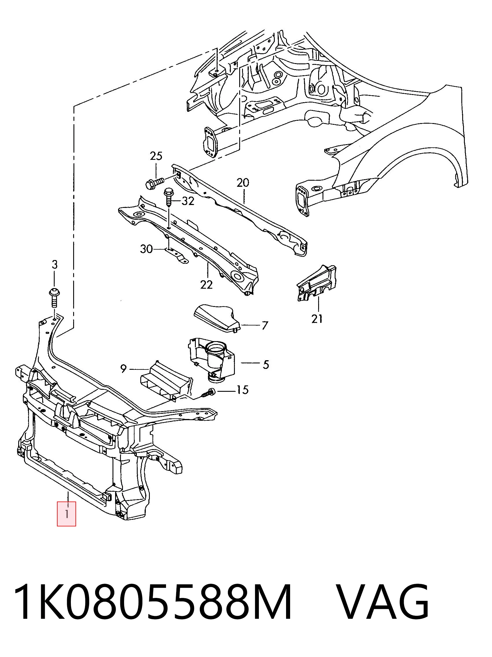 Soporte de radiador para Audi Q5 8RB