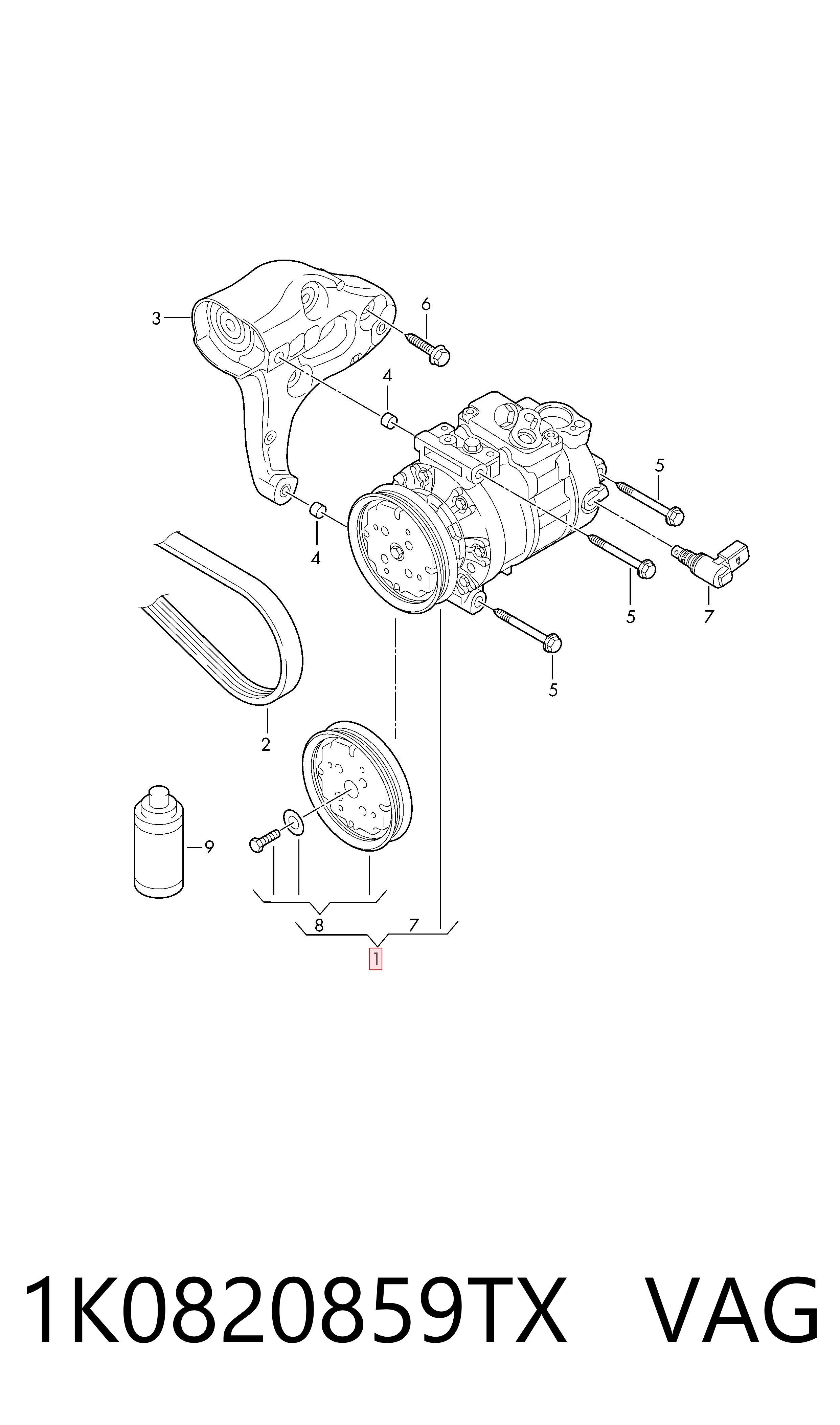 1K0820859TX VAG Compresor climatizador