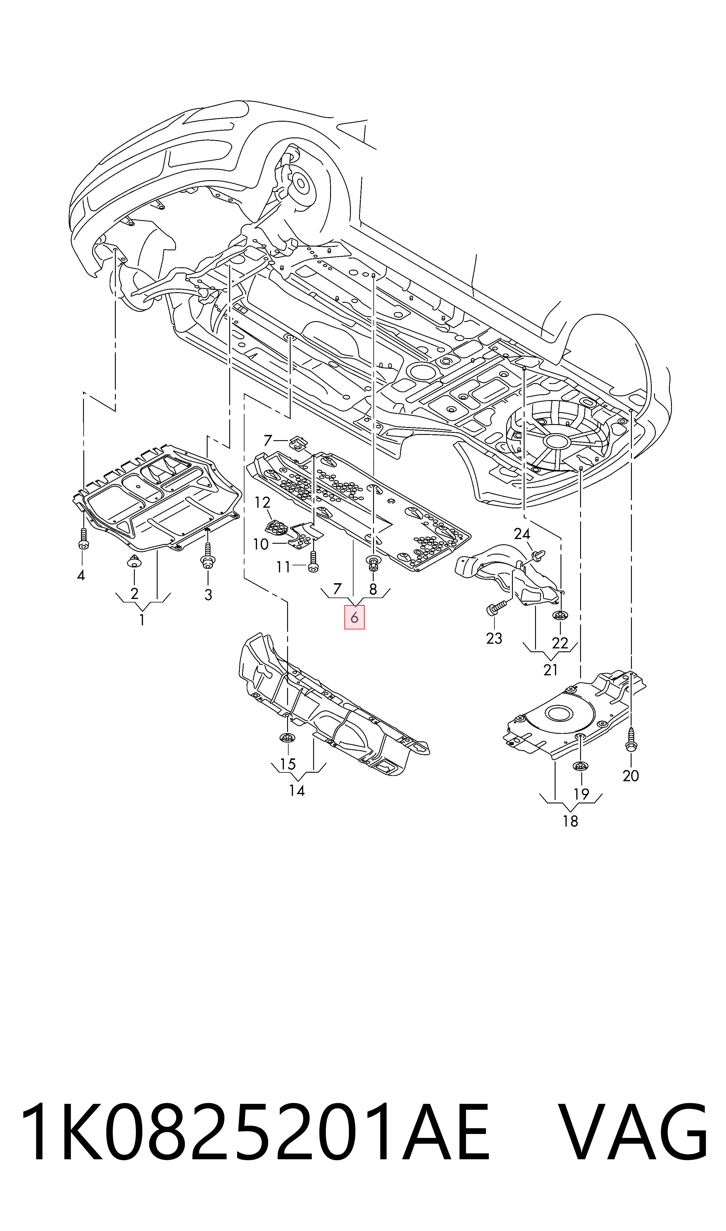 Protección inferior izquierda VAG 1K0825201AE precio, desde 29,19 EUR