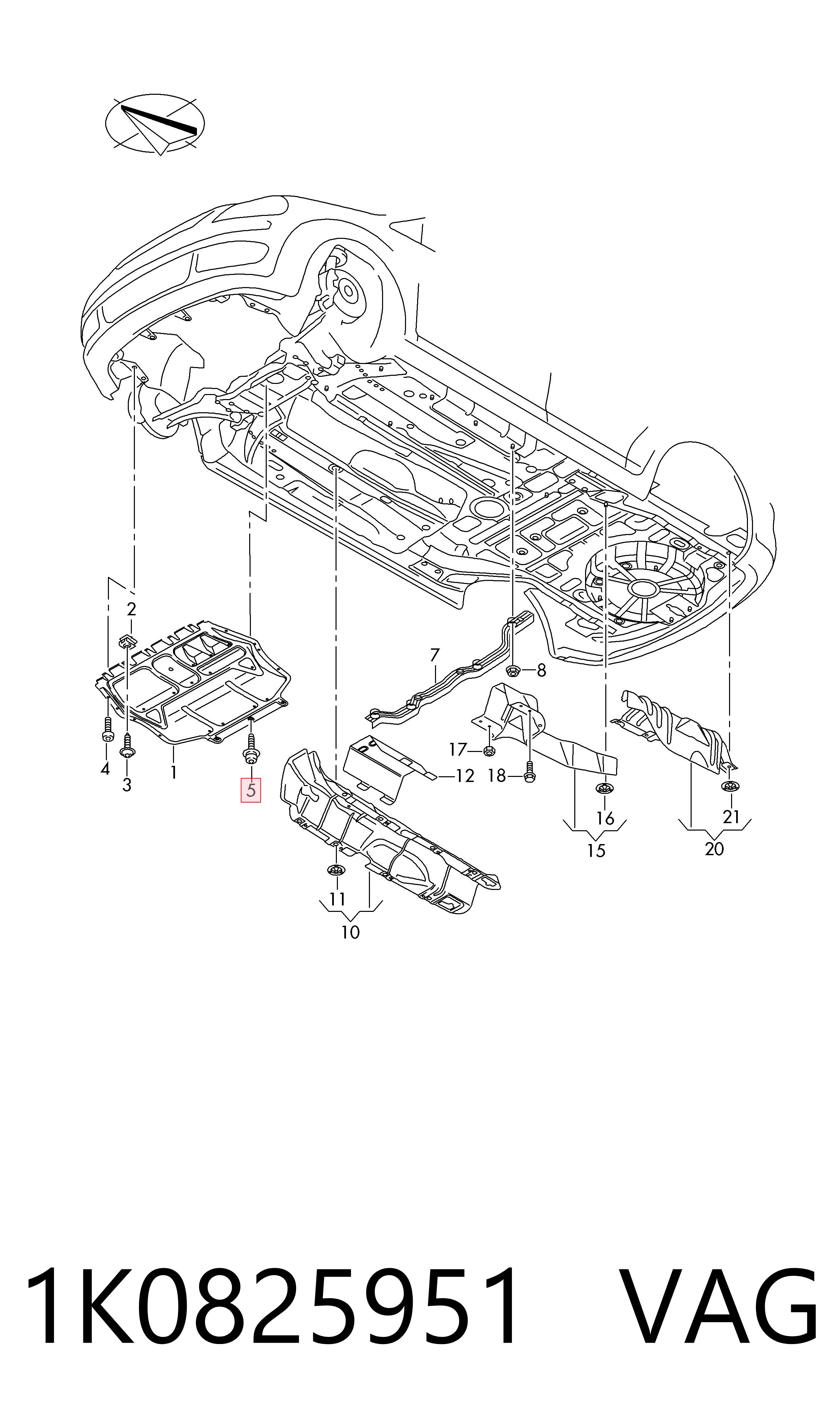 1K0825951 VAG Tornillo