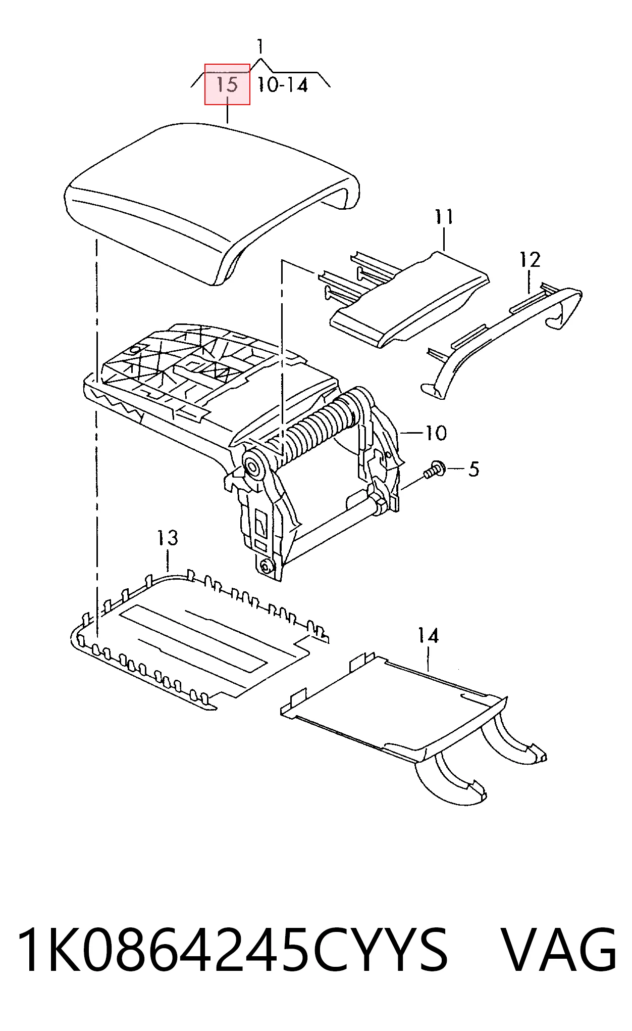 Apoyabrazos para Volkswagen Golf VI 5K1