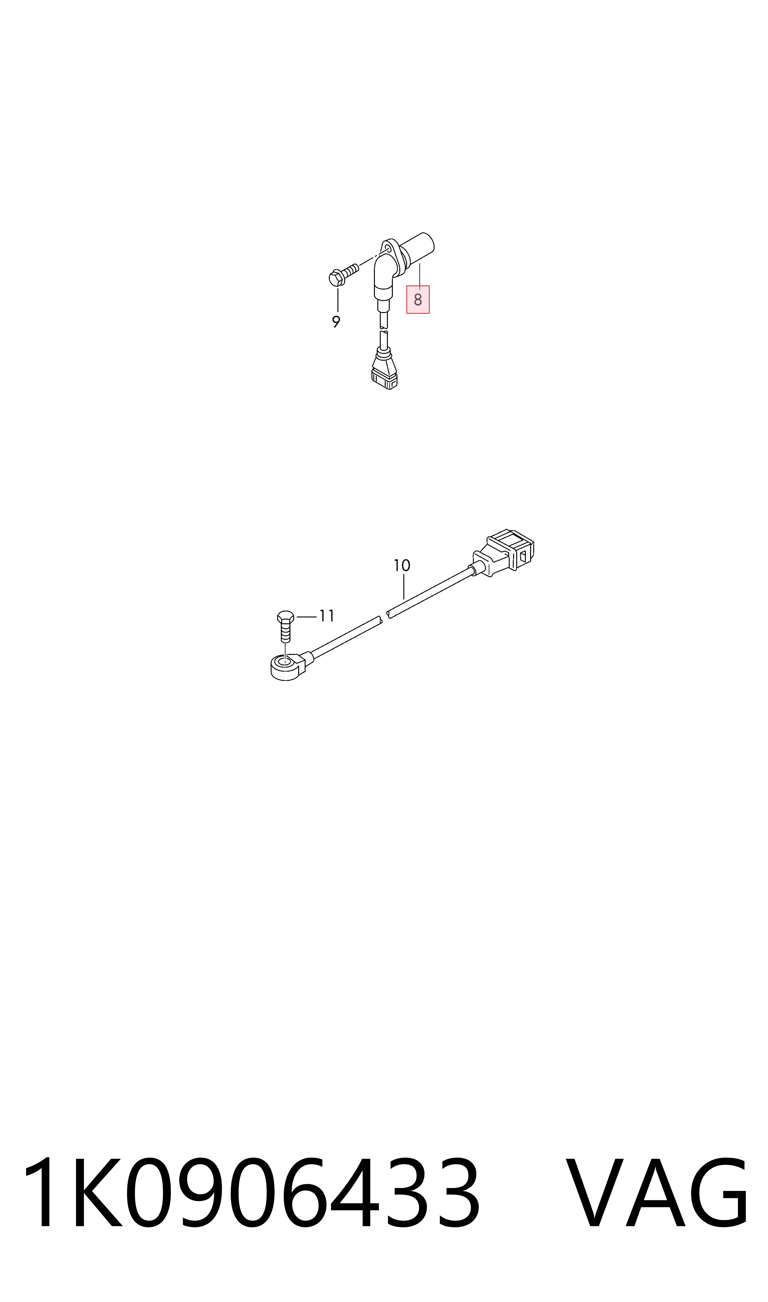 1K0906433 VAG Sensor de posición del cigüeñal