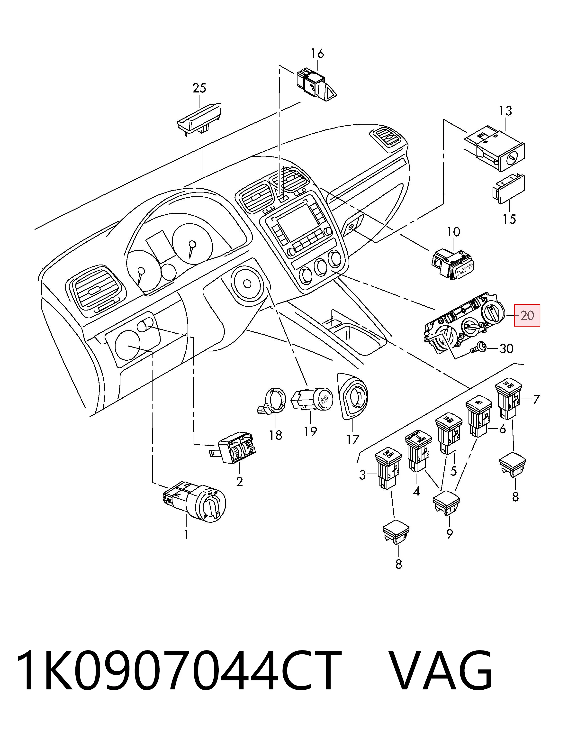 1K0907044CT VAG