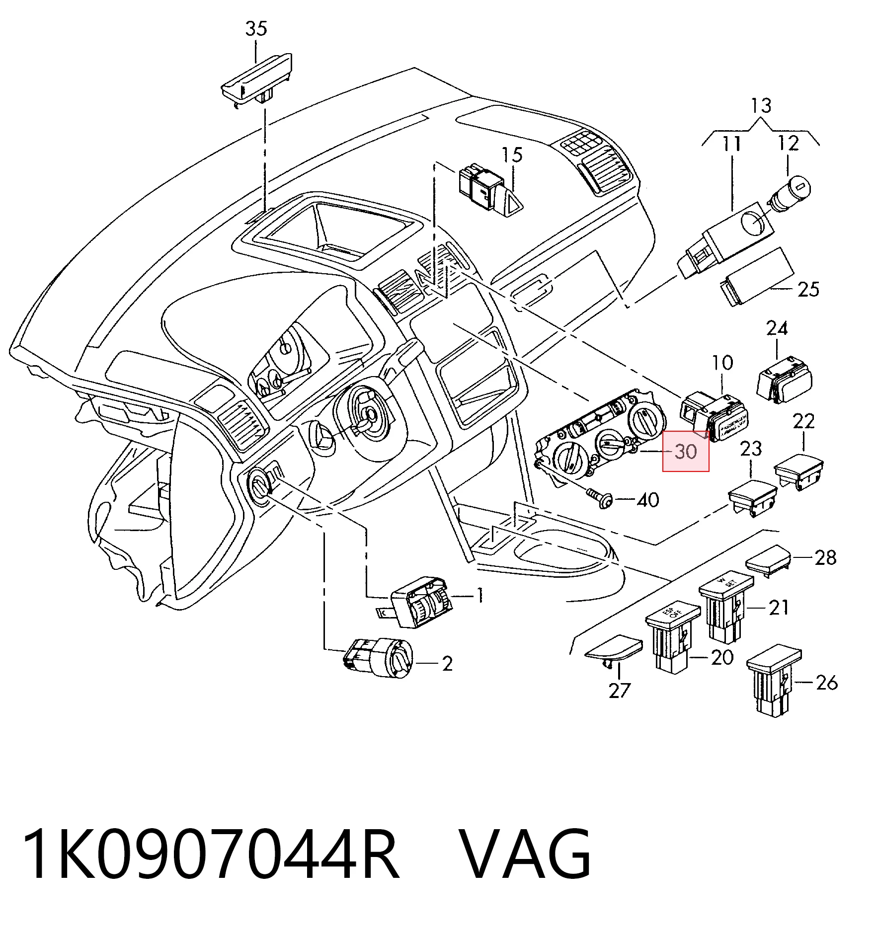 Comprar Unidad de control aire acondicionado Volkswagen Jetta V 1K2