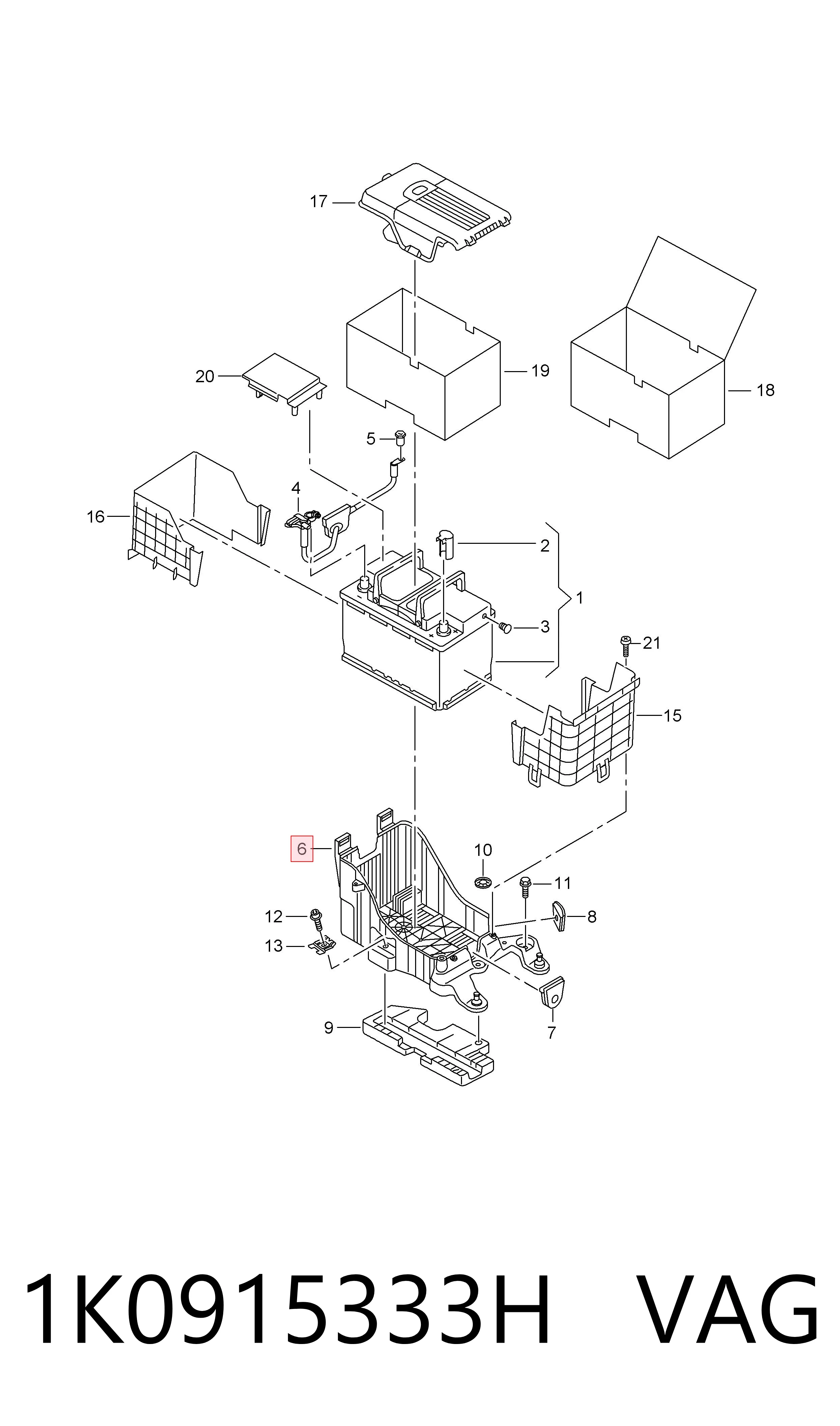 1K0915333H VAG Soporte de batería