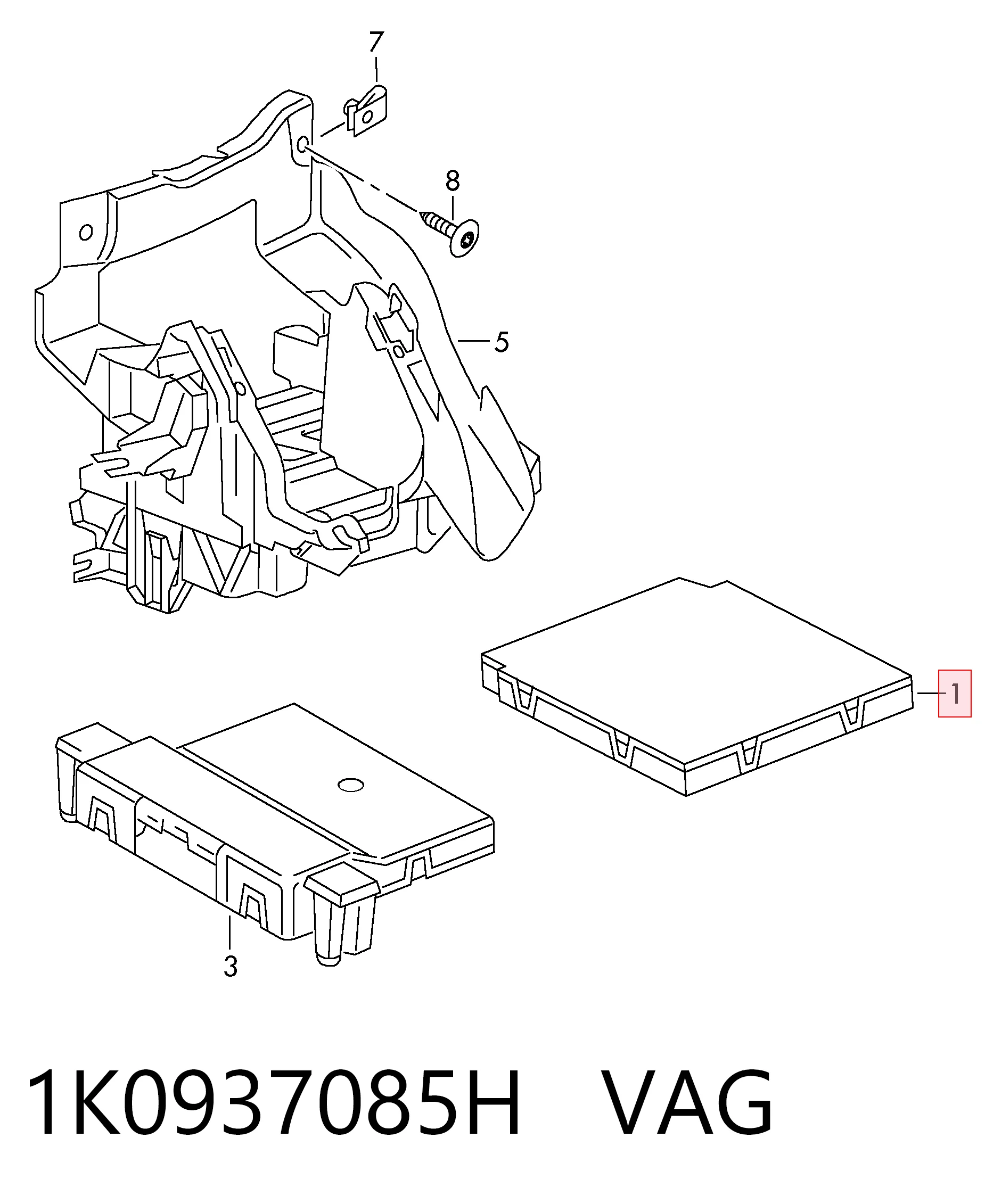 1K0937085H VAG Módulo de control de red de a bordo