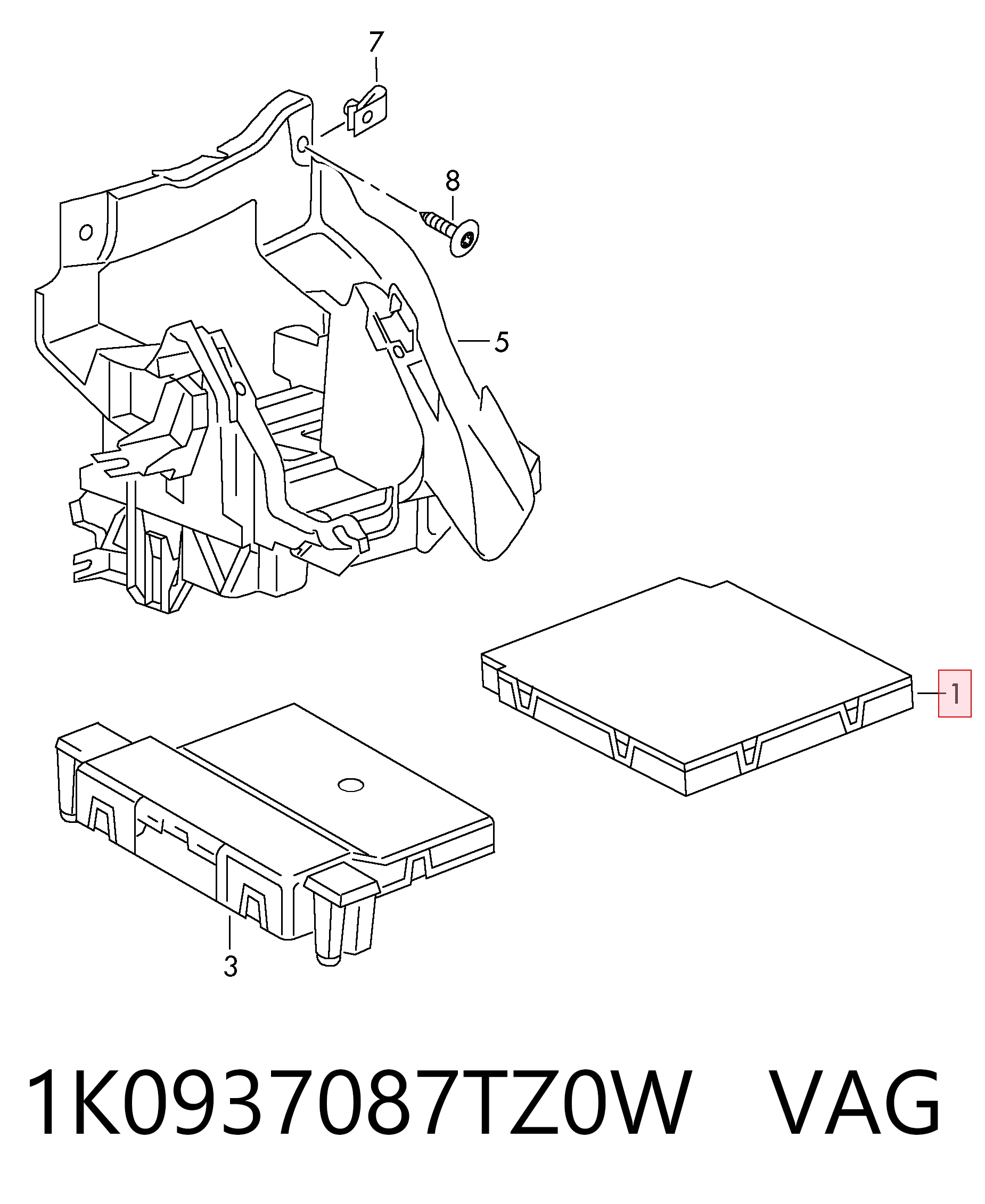Unidad de confort para Volkswagen Golf VI (5K1)