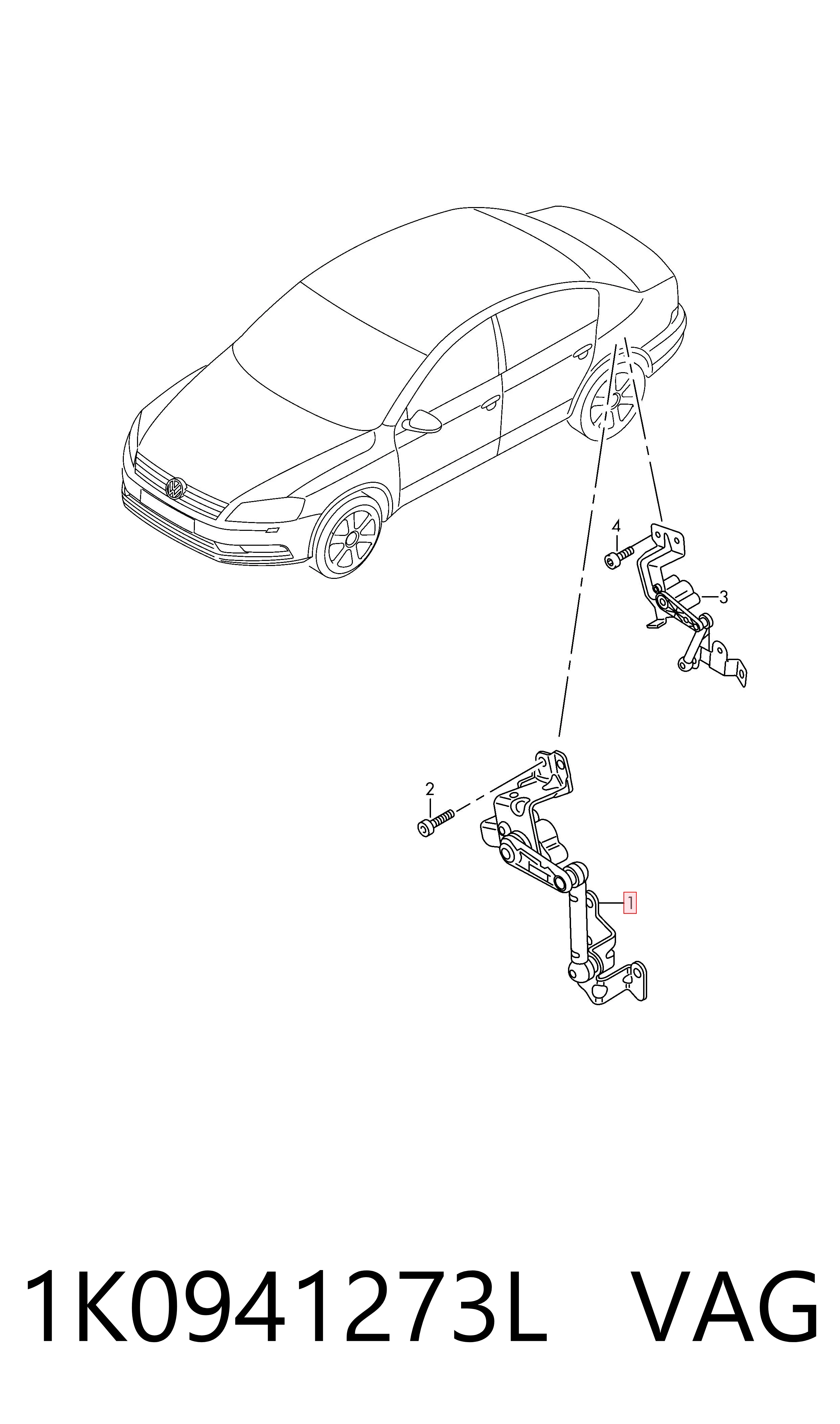 Sensor de nivel de carrocería trasero VAG 1K0941273L precio, desde 55,61 EUR