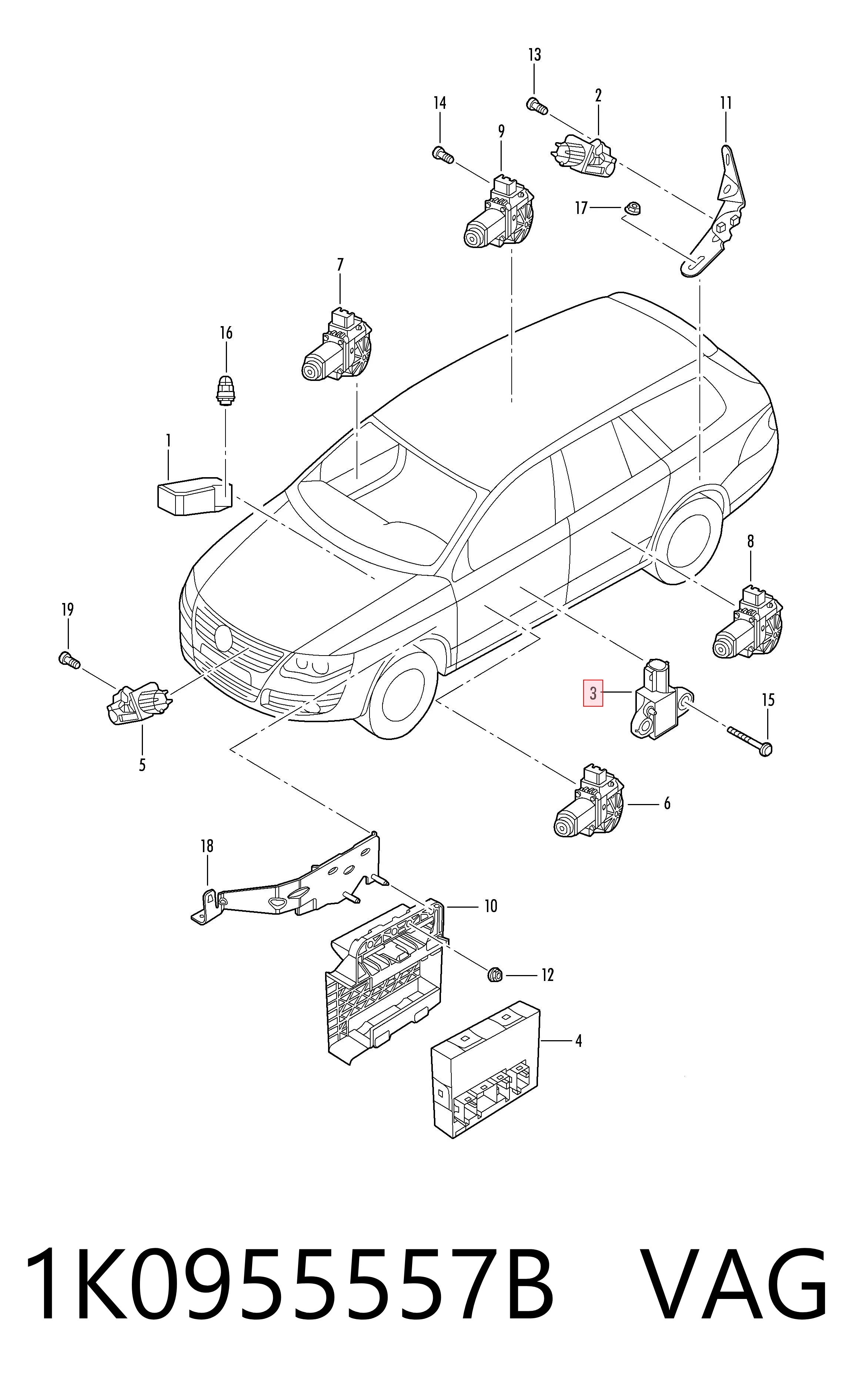 Sensor de airbag delantero VAG 1K0955557B precio, desde 40,66 EUR