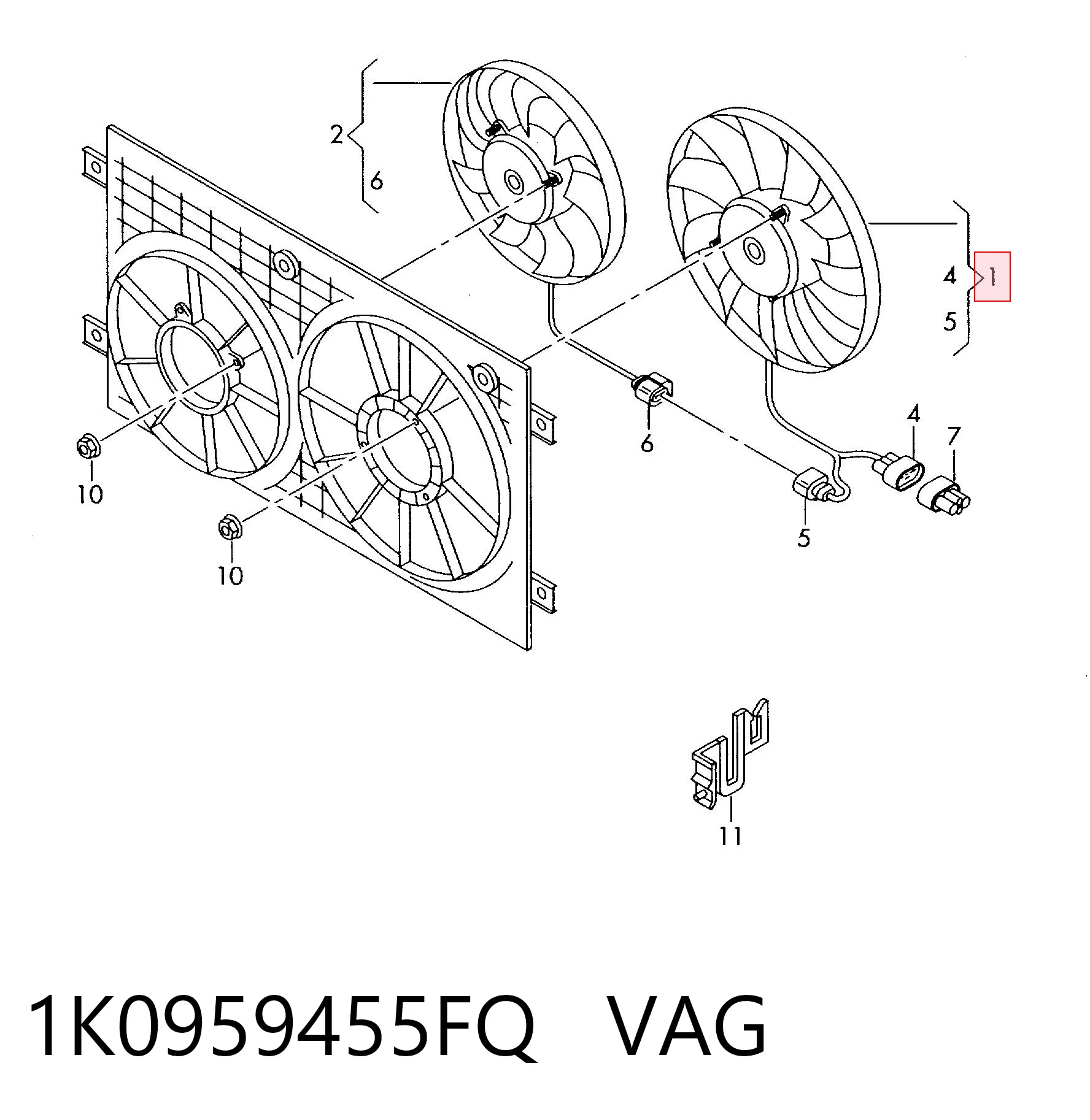 Ventilador del motor para Volkswagen Passat 3C2