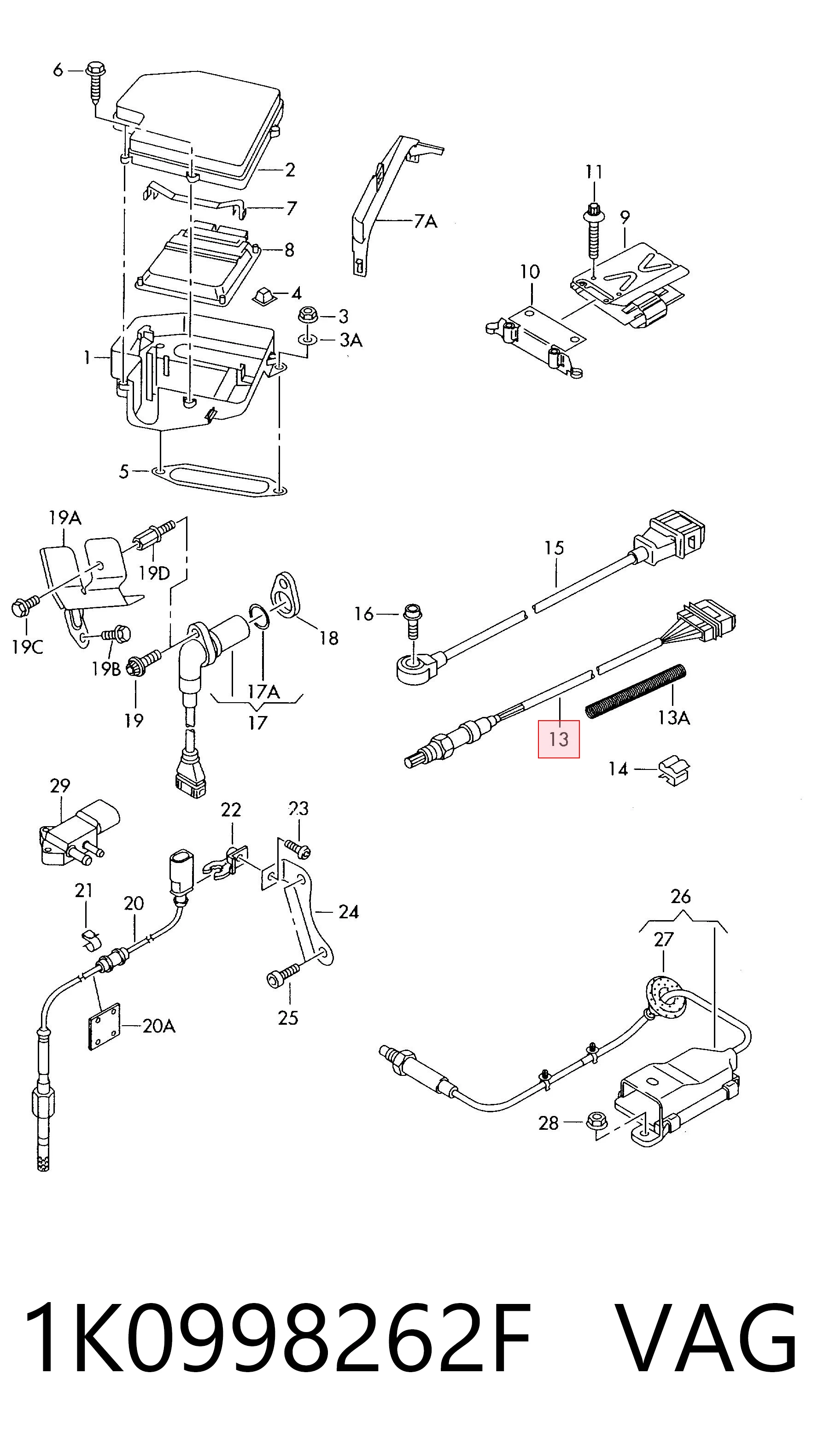 1K0998262F VAG Sensor de oxígeno previo al catalizador