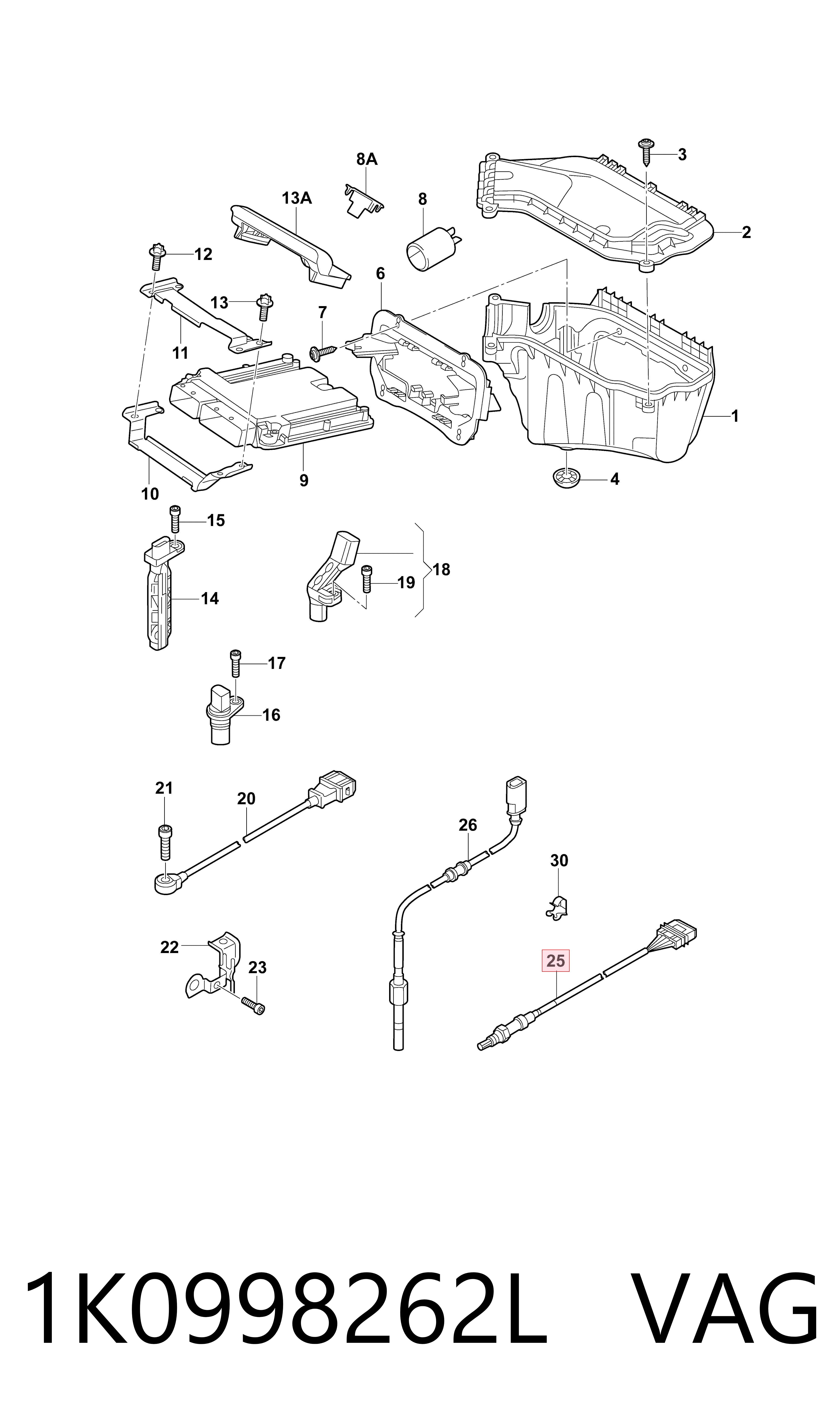 Sensor de oxígeno previo al catalizador VAG 1K0998262L precio, desde 102,38 EUR
