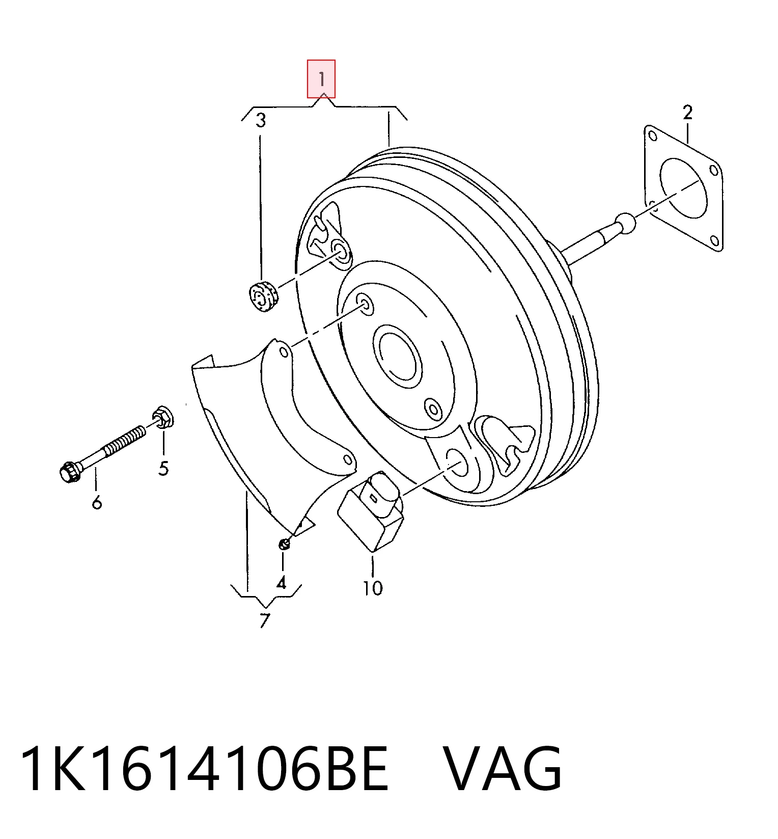 1K1614106BE VAG Servofreno
