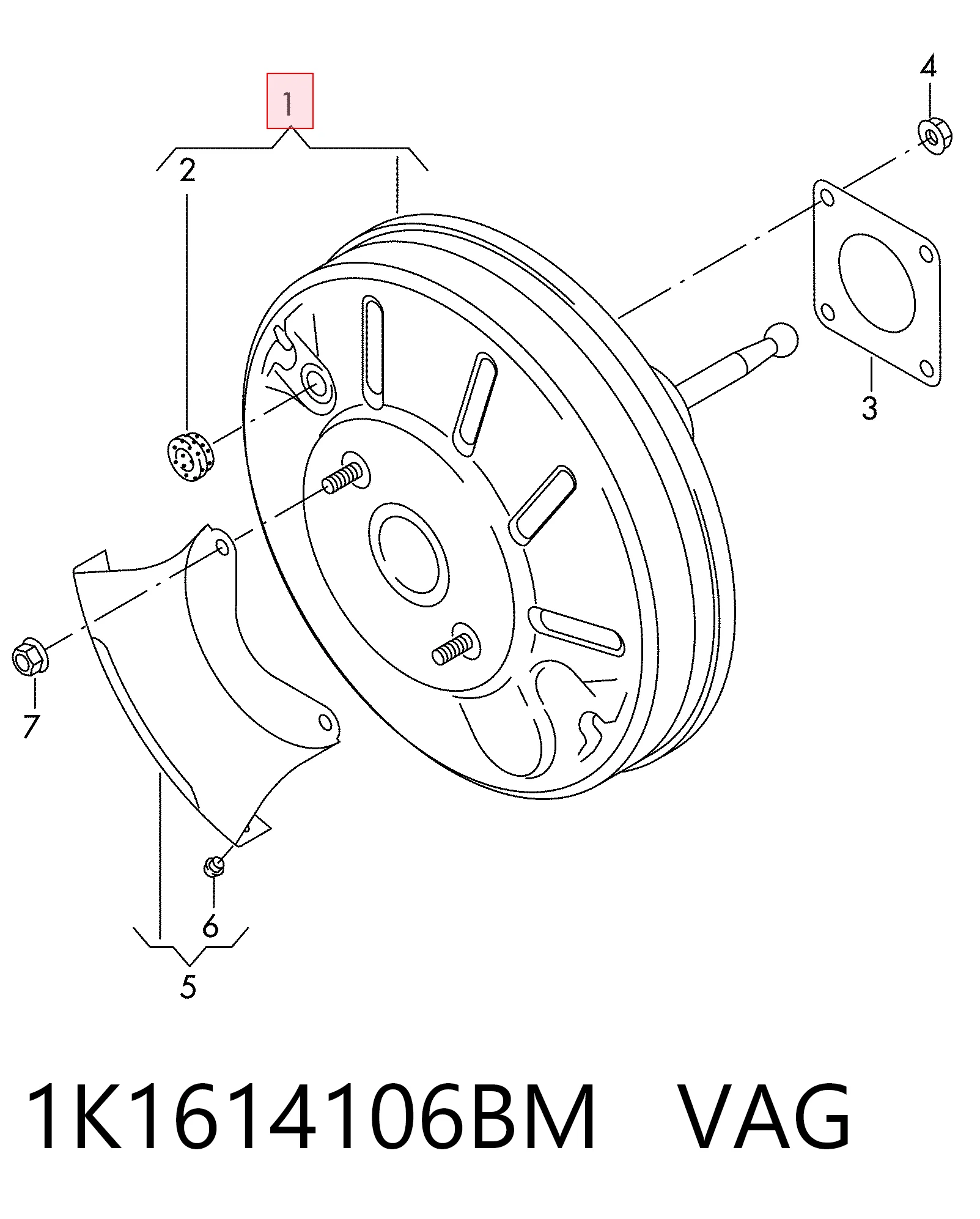 1K1614106BM VAG Servofreno
