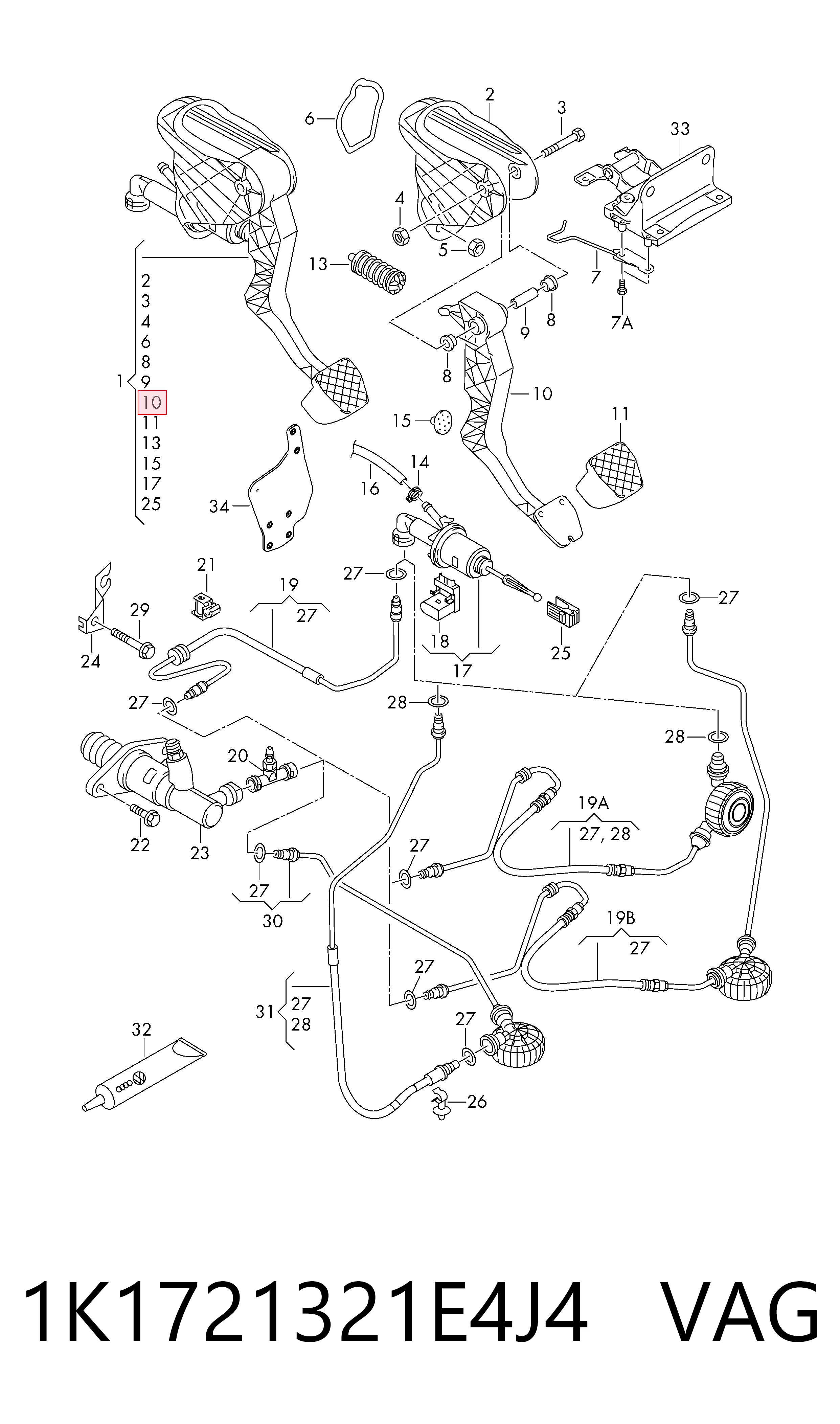 Pedal del embrague Seat Leon II (2005-2013)