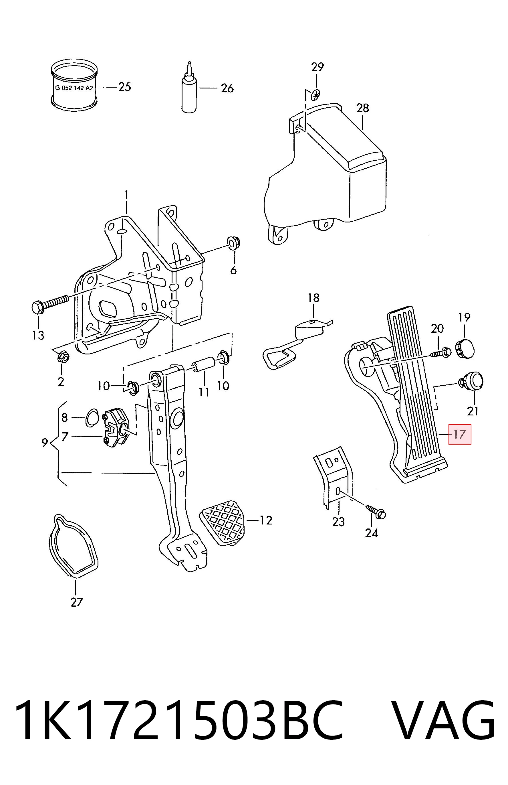 Pedal de aceleracion para Seat Alhambra  7V8, 7V9