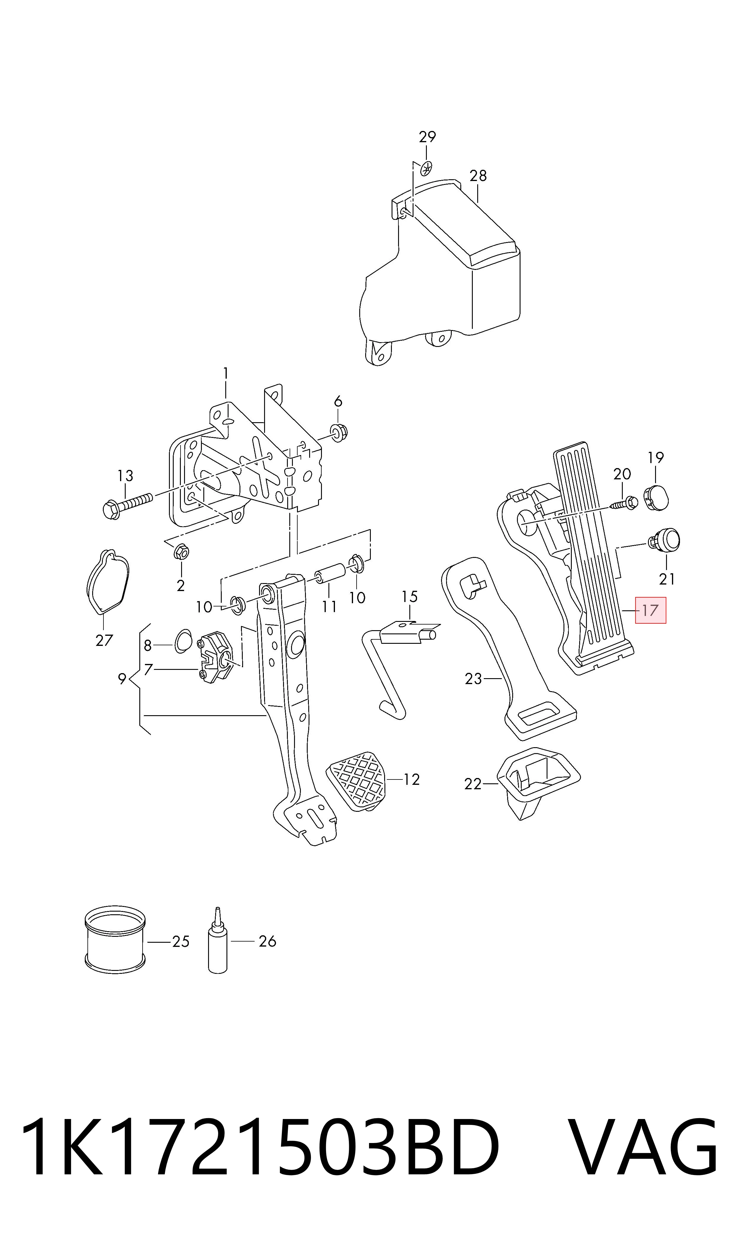 Potenciómetro pedal acelerador Seat Alhambra monovolumen (7V8, 7V9) (1996 - 2010) precio, desde 47,92 EUR