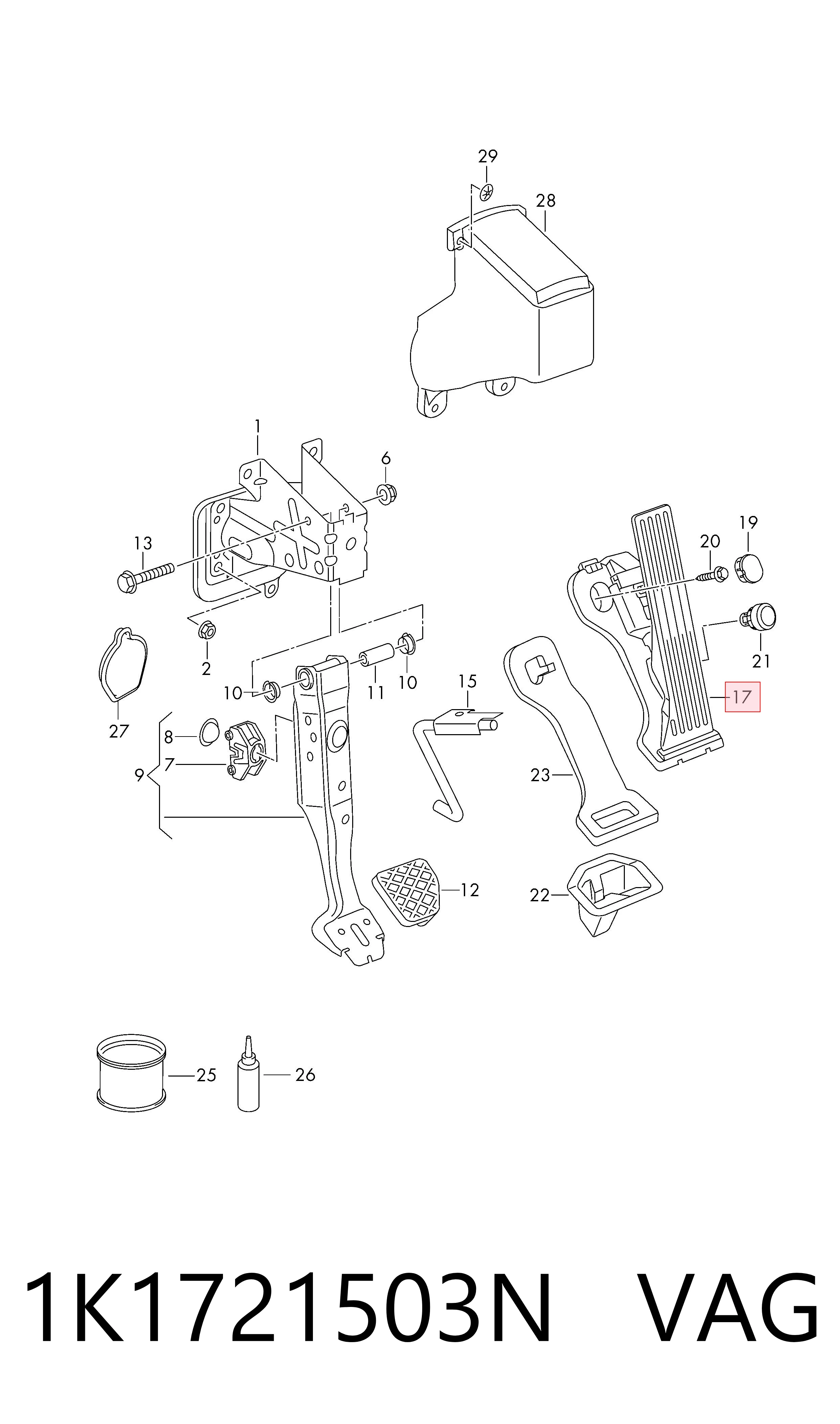 Pedal de aceleracion para Volkswagen Passat ALLTRACK B7 365