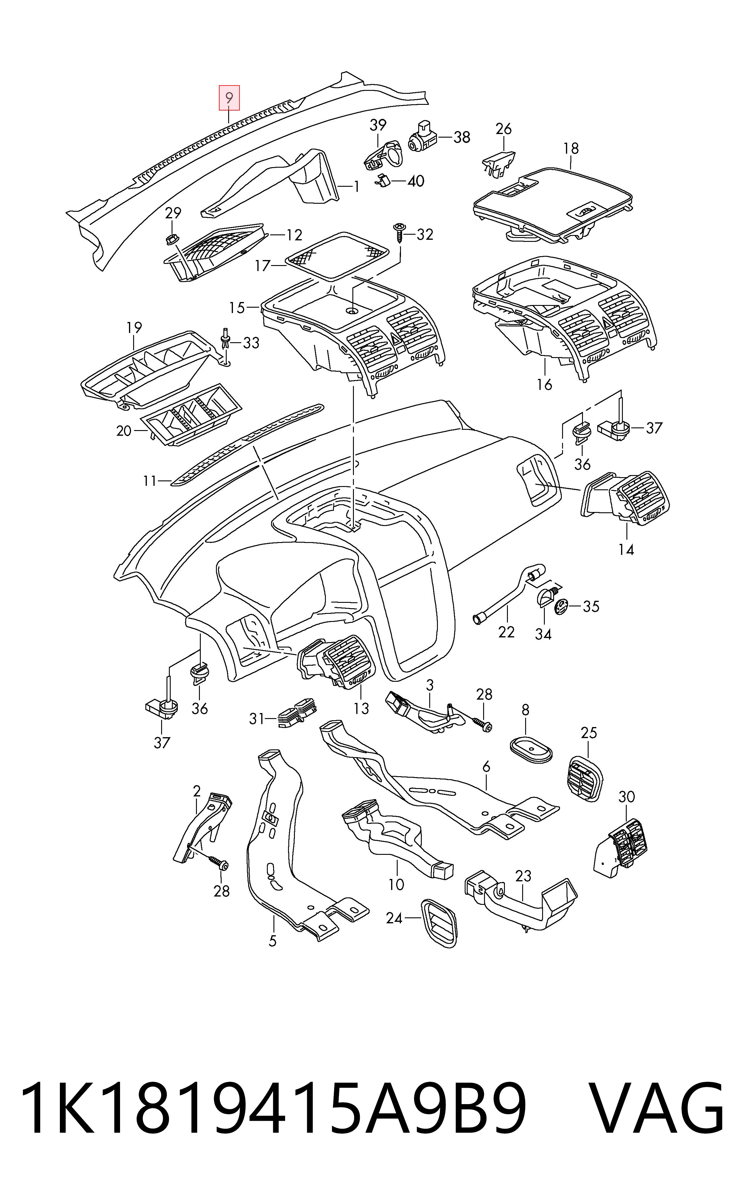 Parabrisas 1K1819415A9B9 VAG
