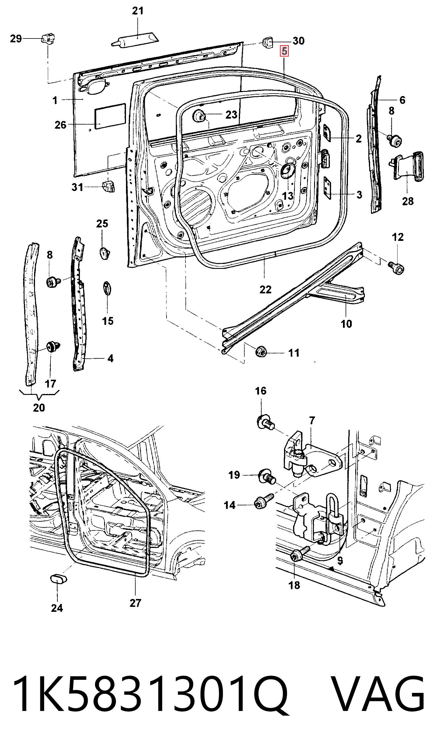 Comprar Puerta delantera izquierda Volkswagen Jetta III 1K2 a bajo precio