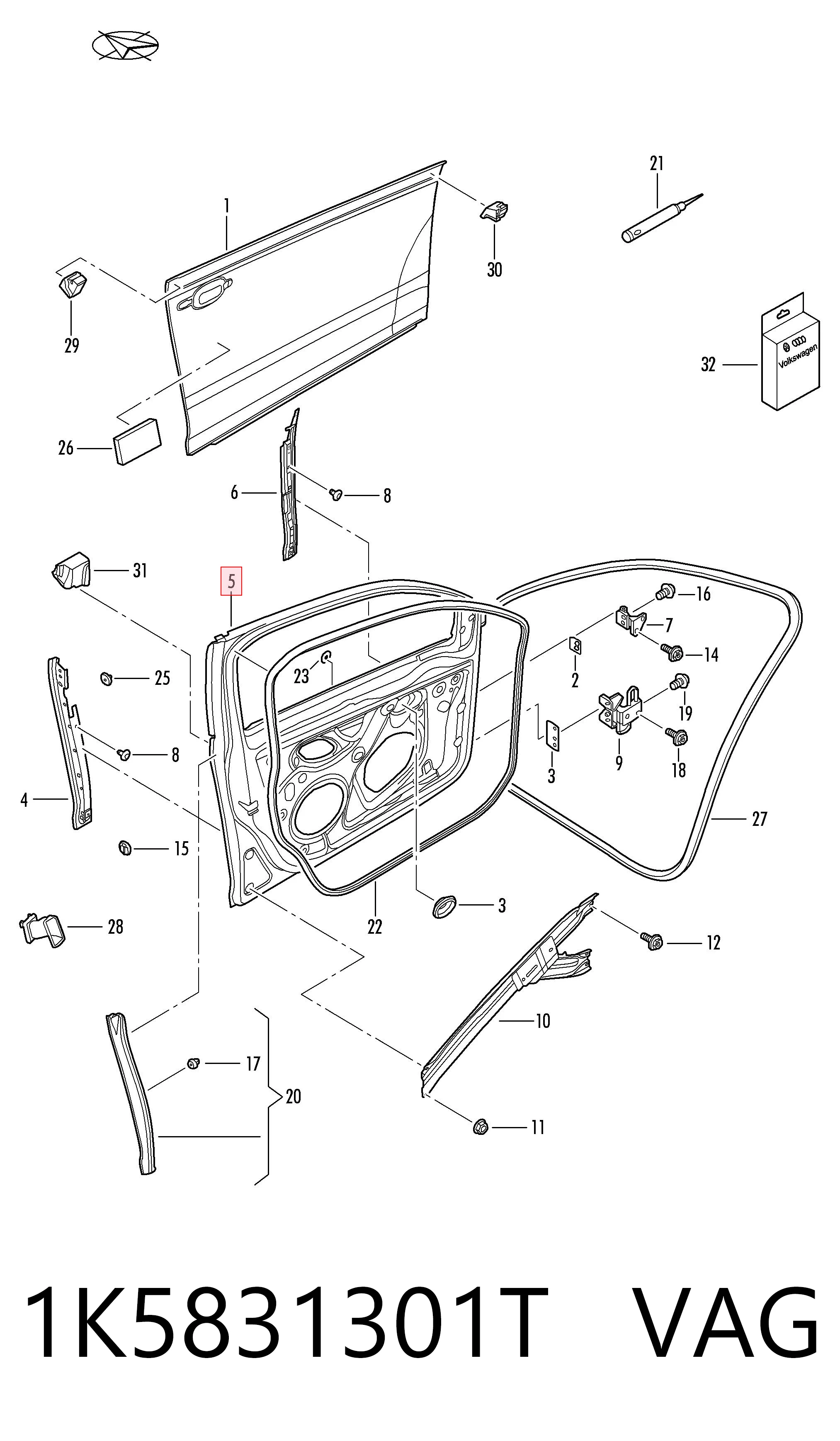  Puerta delantera izquierda Volkswagen Jetta 5
