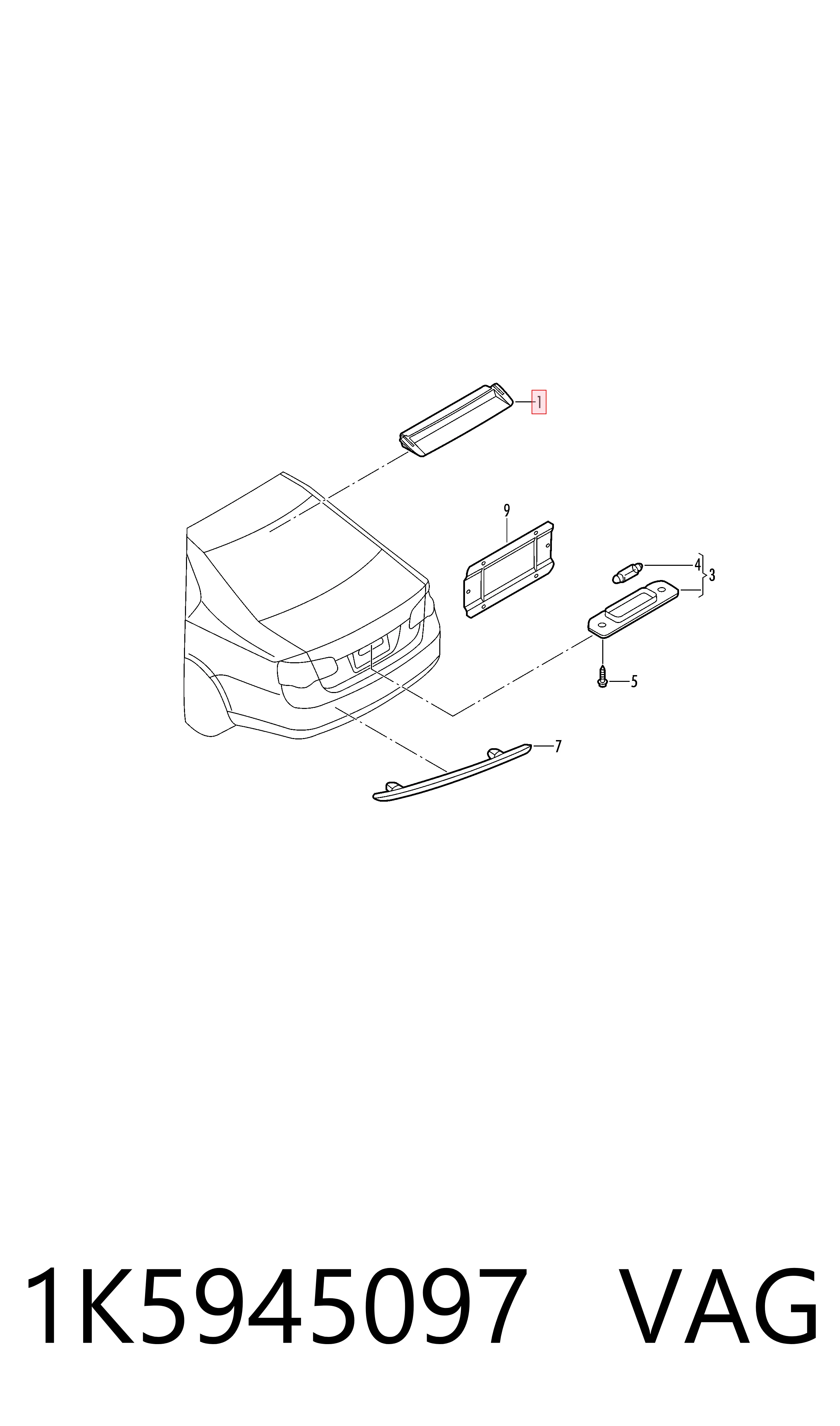Luz de freno adicional Volkswagen Passat B6