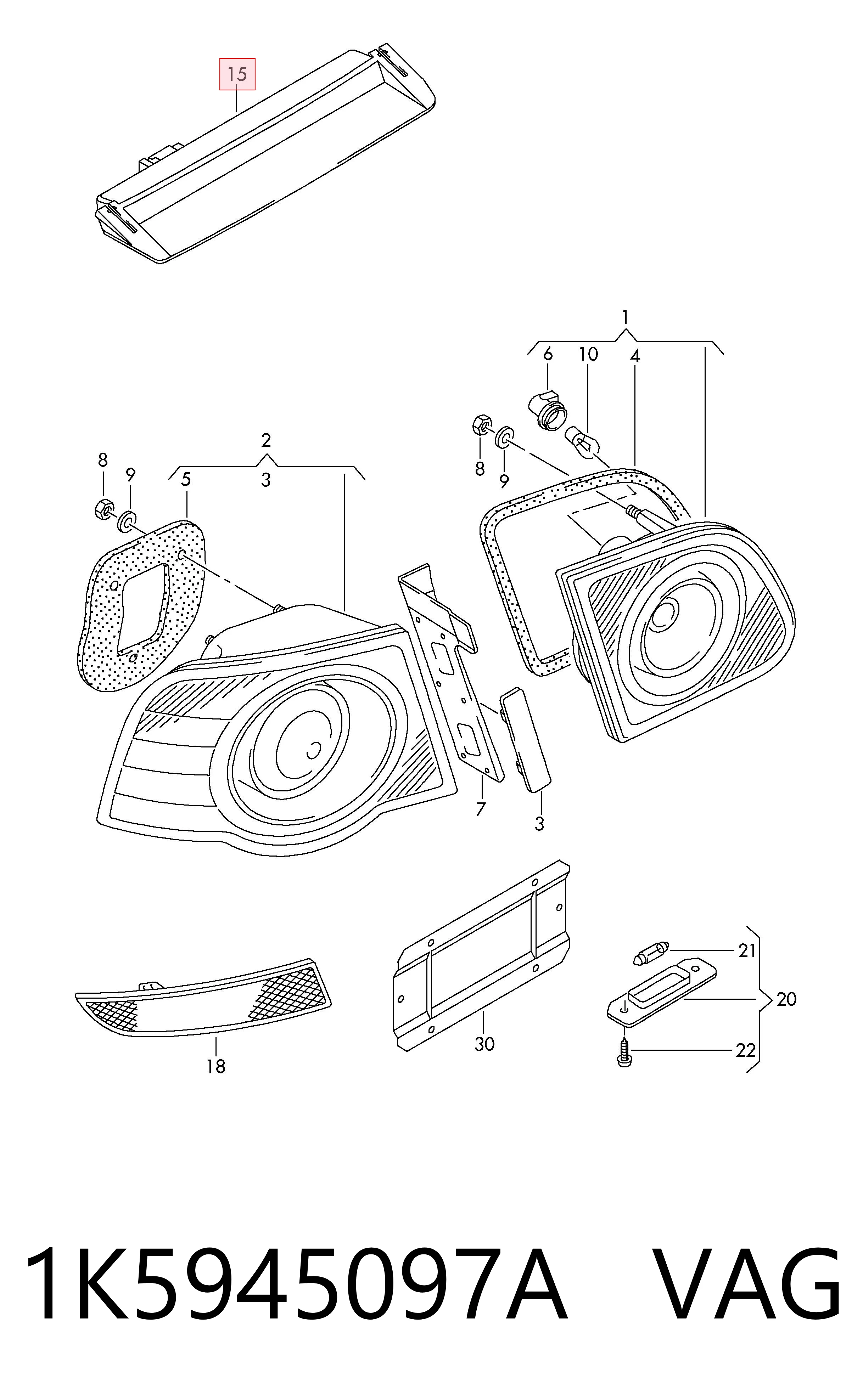 Comprar Luz de freno trasera adicional Volkswagen Passat  3C2 a bajo precio